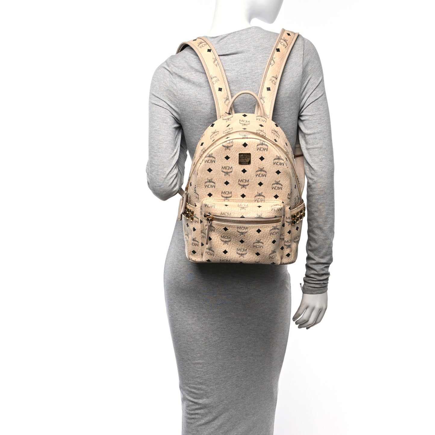 Visetos Small Side Stud Stark Backpack Beige