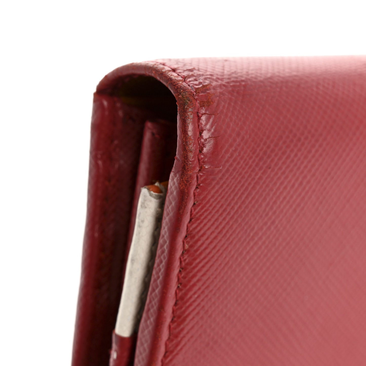Saffiano Metal Continental Flap Travel Wallet Fuoco