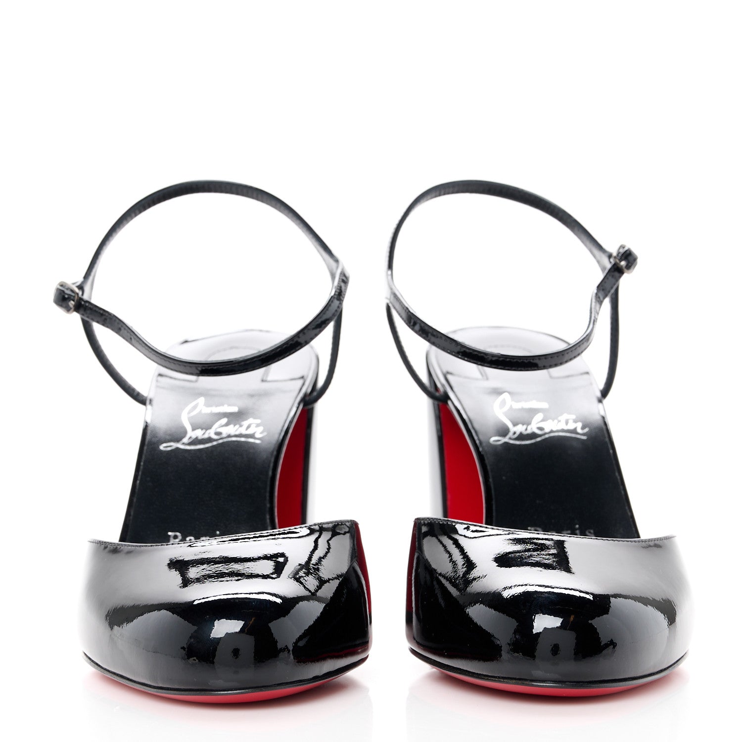 Christian Louboutin Patent 85 Jane Ankle Strap Pumps 38 Black 2 of 7