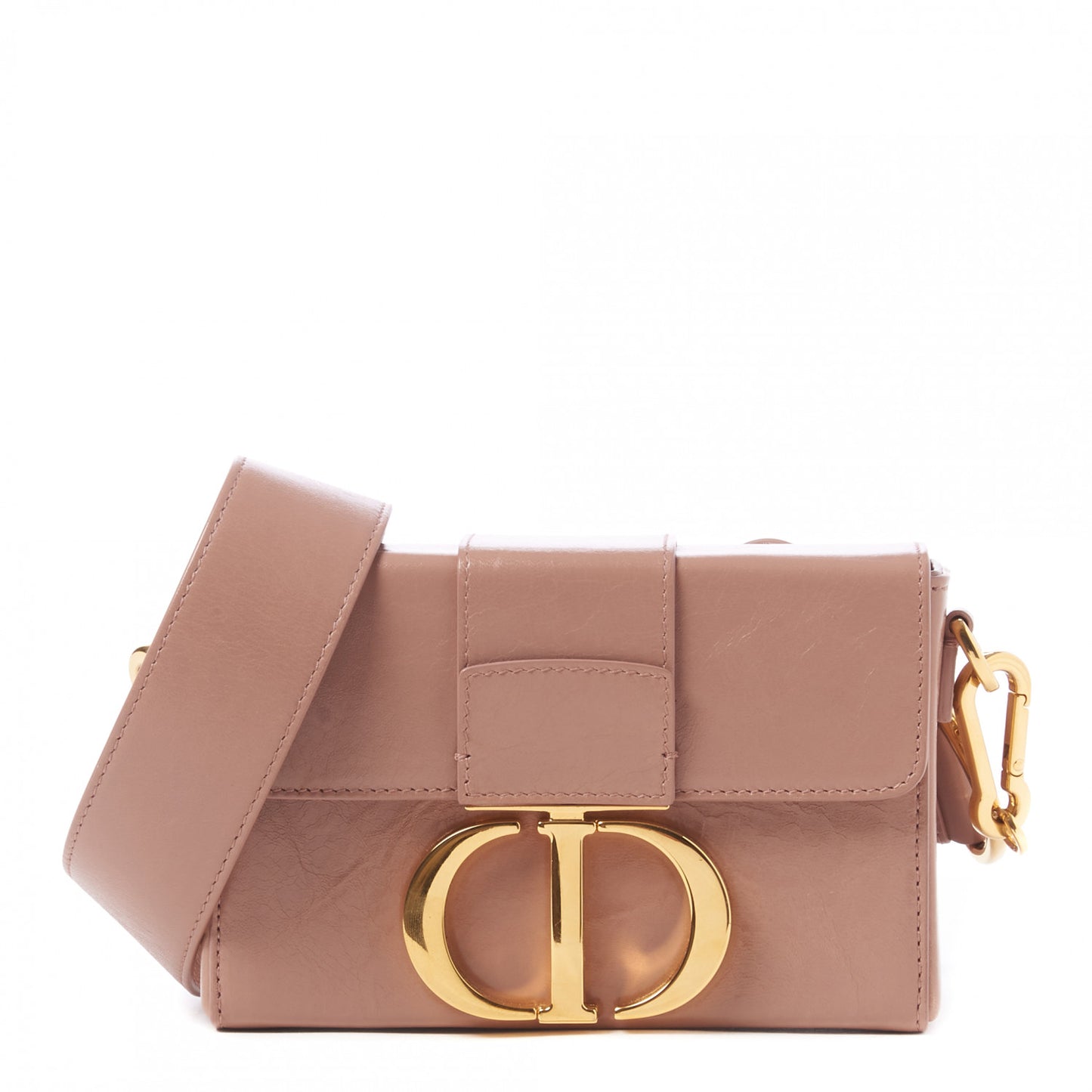 Crackled Lambskin 30 Montaigne Box Bag Pink