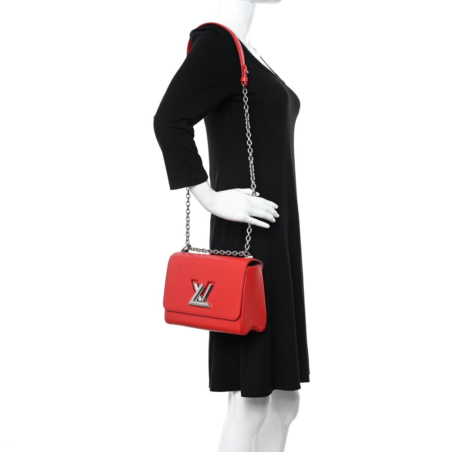 Louis Vuitton Epi Twist Shoulder Bag MM Coquelicot 3 of 9