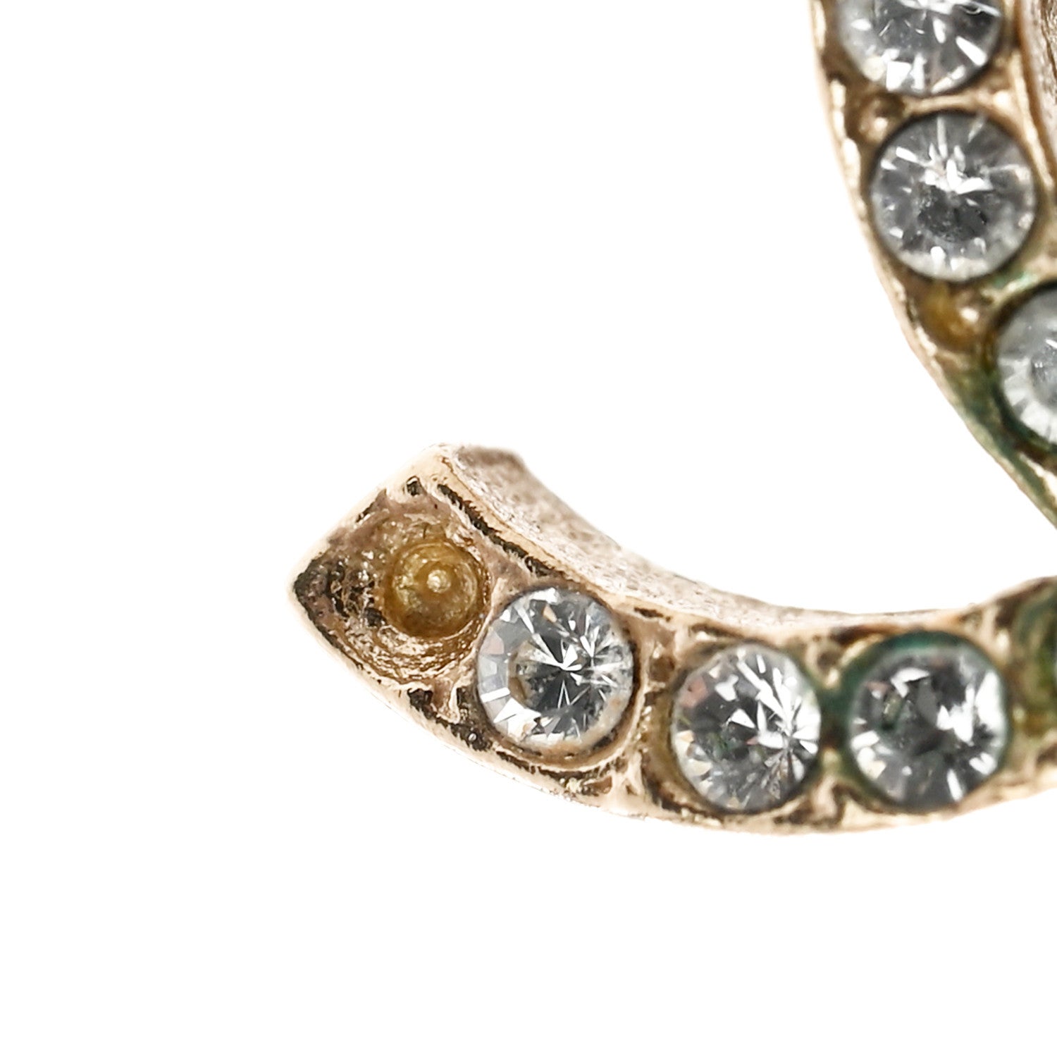 Chanel Crystal CC Drop Earrings Gold 7 of 8