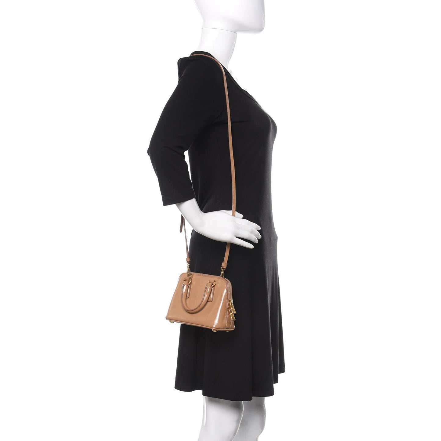 Saffiano Vernice Mini Promenade Tote Noisette