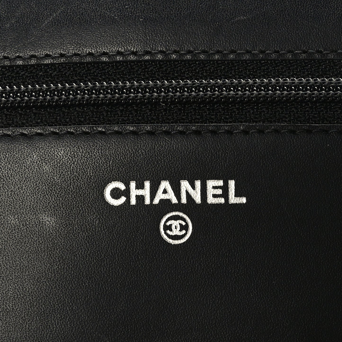 Calfskin Quilted Cambon Wallet on Chain WOC Black