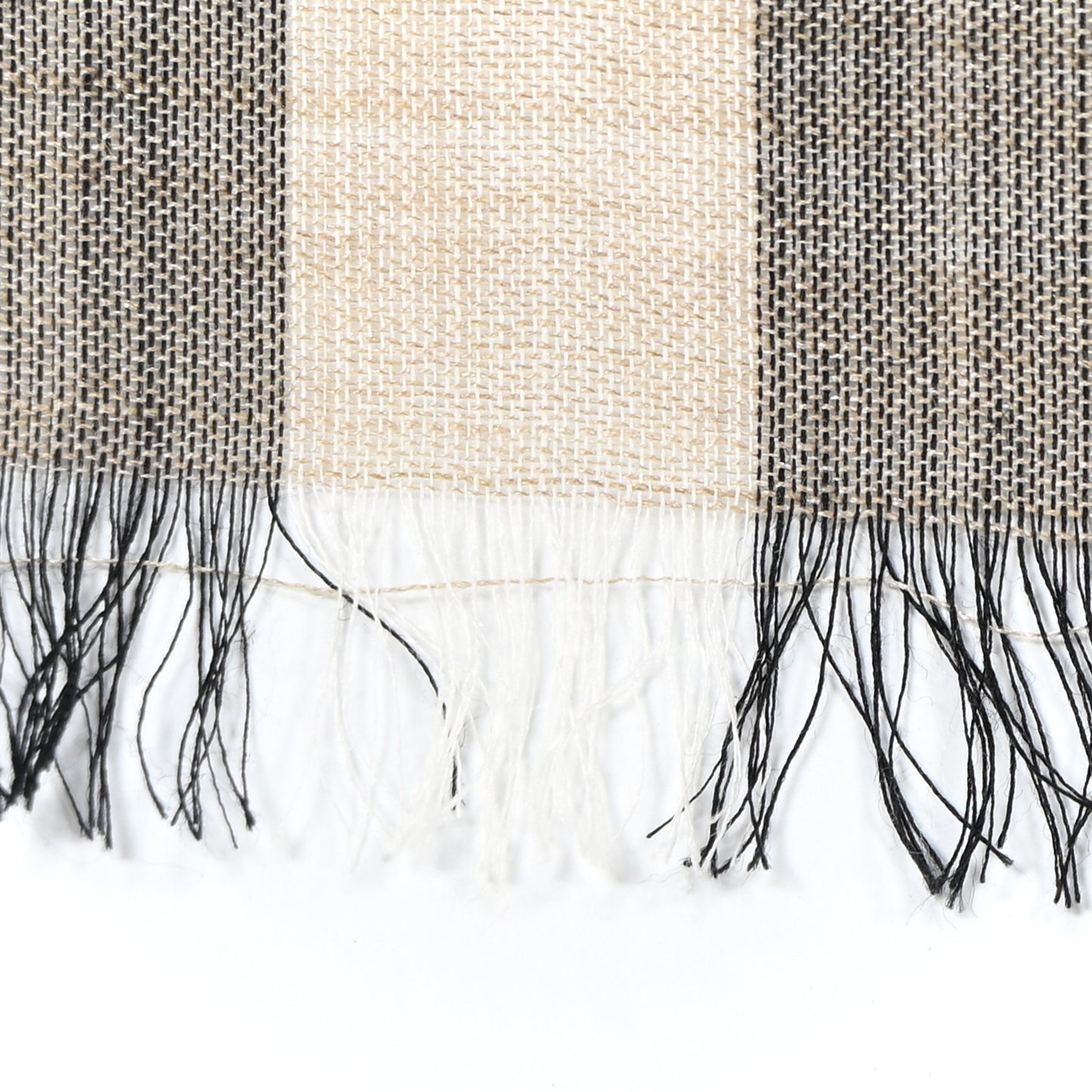 Wool Silk Gauze Giant Check Lightweight Scarf Archive Beige