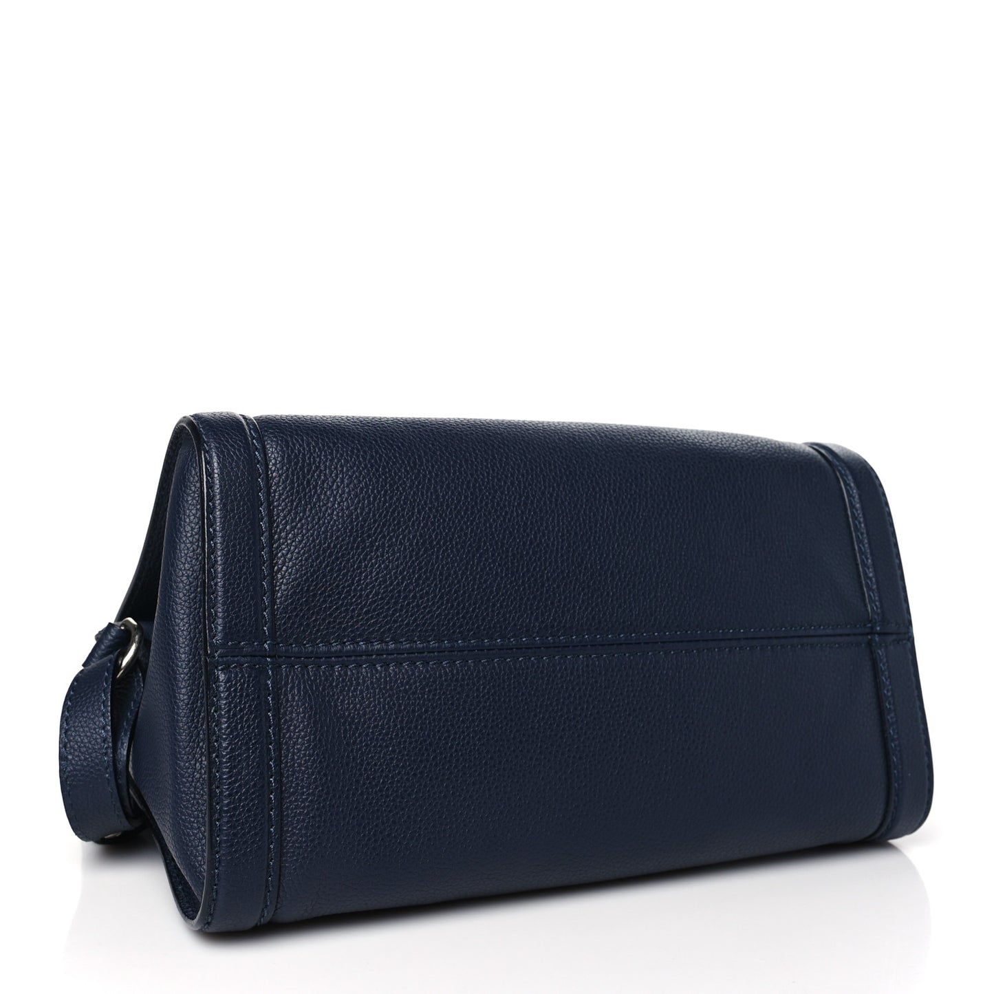 Pebbled Calfskin Small Skull Padlock Zip Around Tote Navy