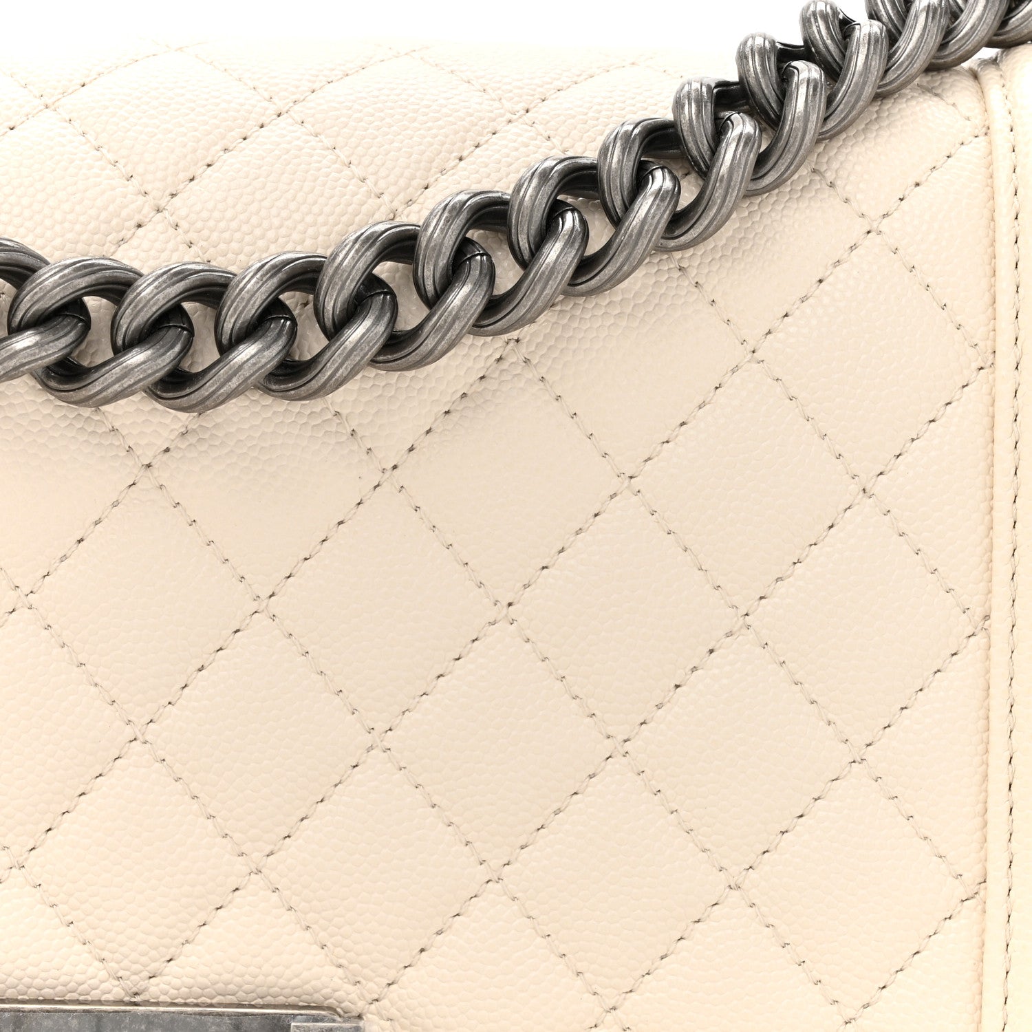 Chanel Caviar Quilted Medium Boy Flap Ivory 8 of 12
