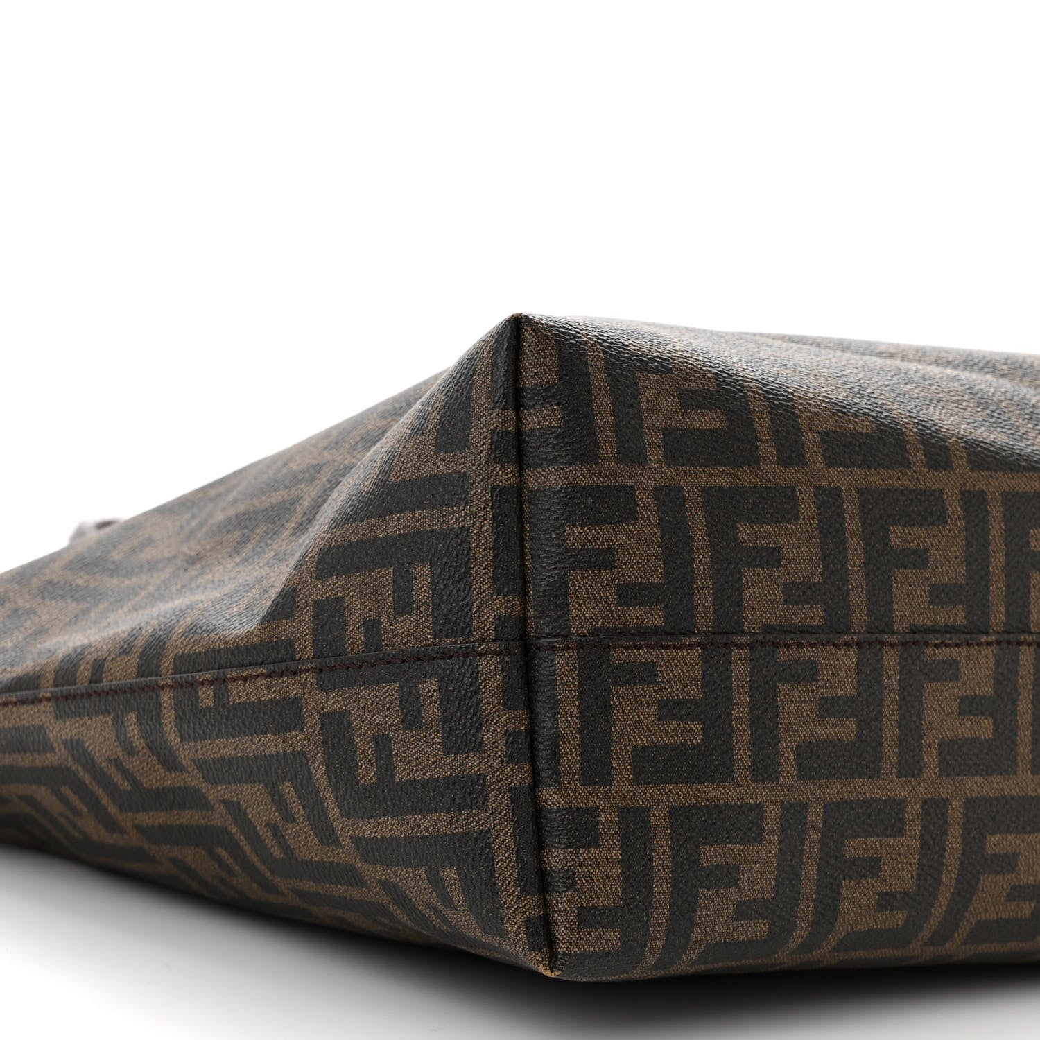 Fendi Zucca Spalmati Medium Roll Tote Tobacco Pavone 9 of 10