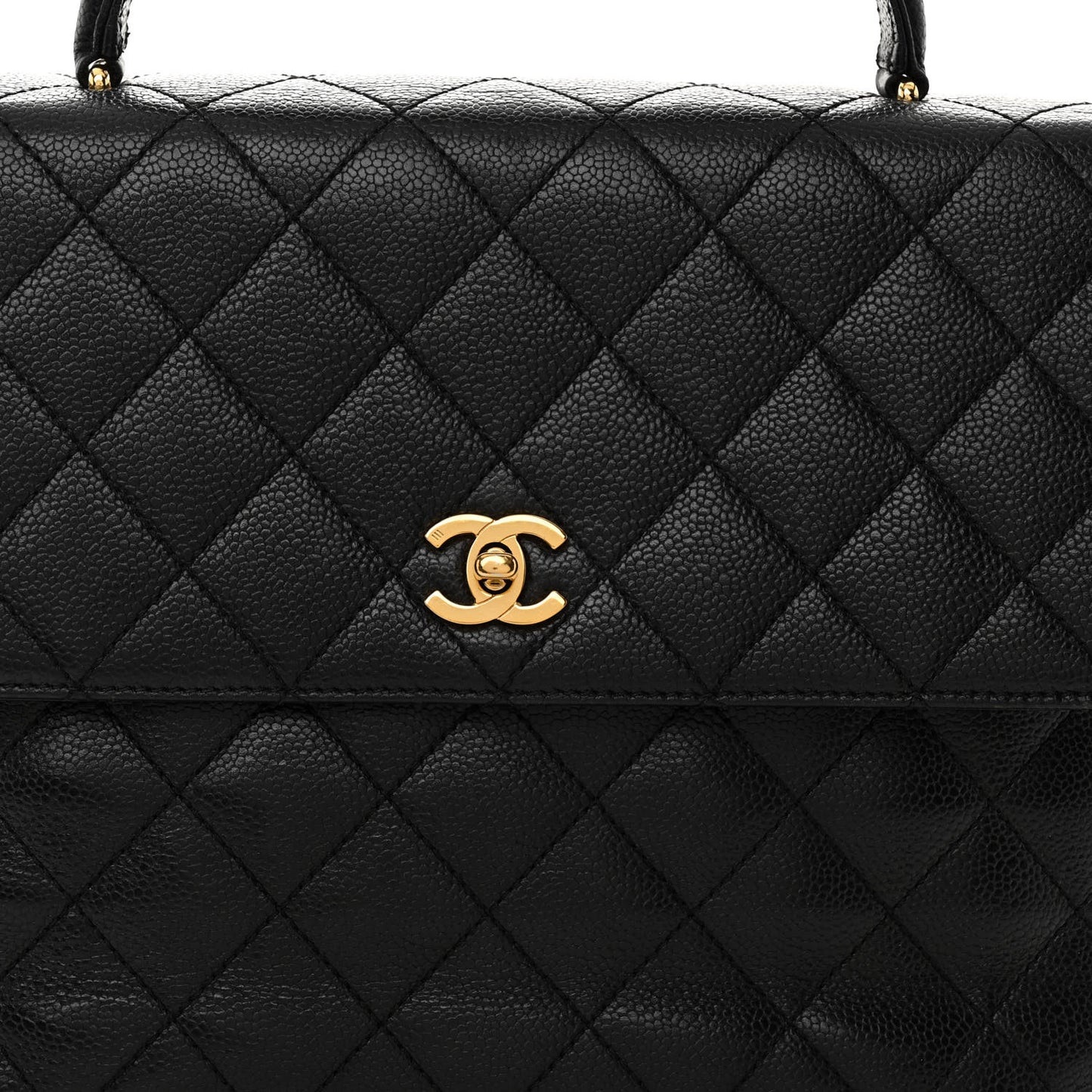 Caviar Quilted Jumbo Kelly Flap Black