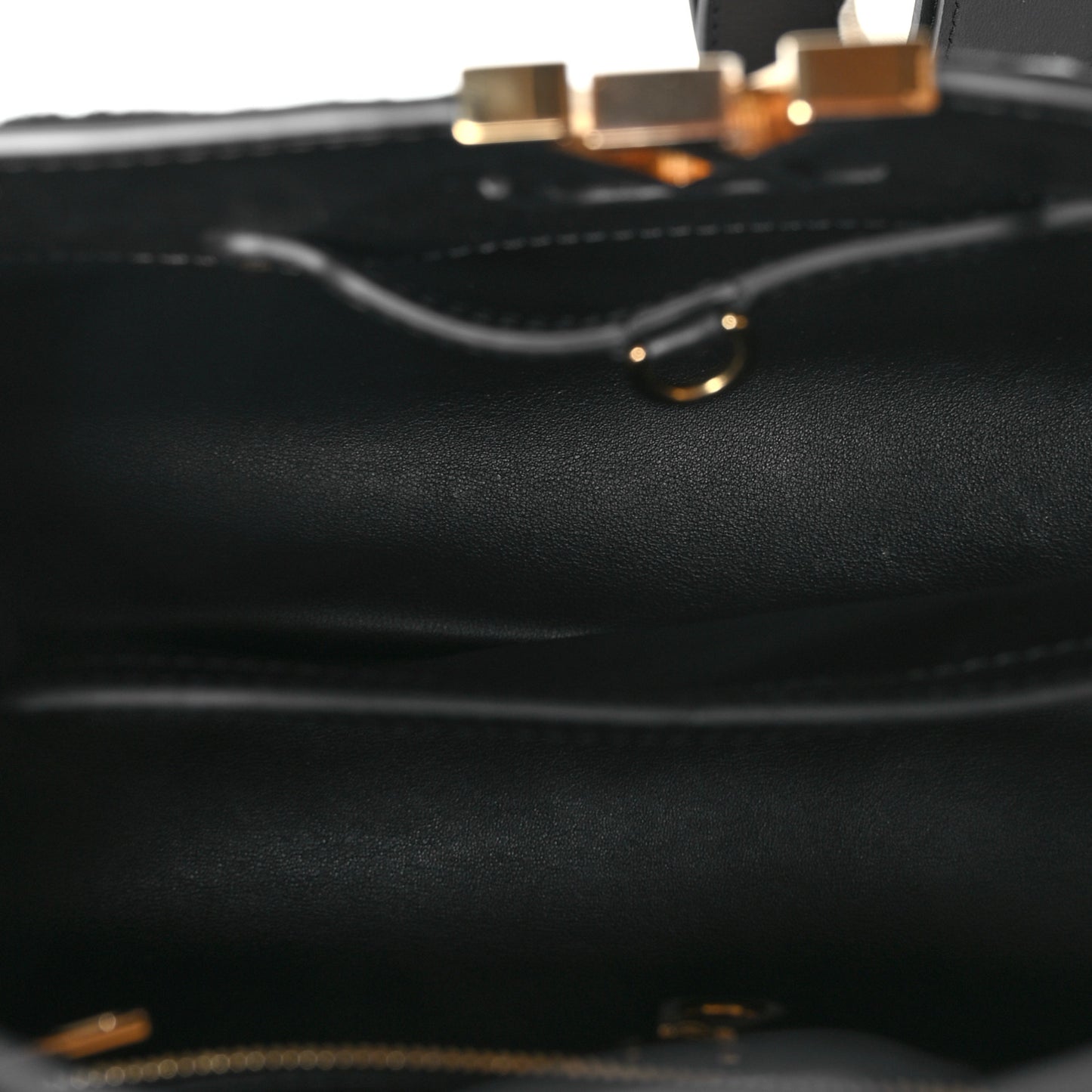 Calfskin Since 1854 Embroidered Capucines PM Black
