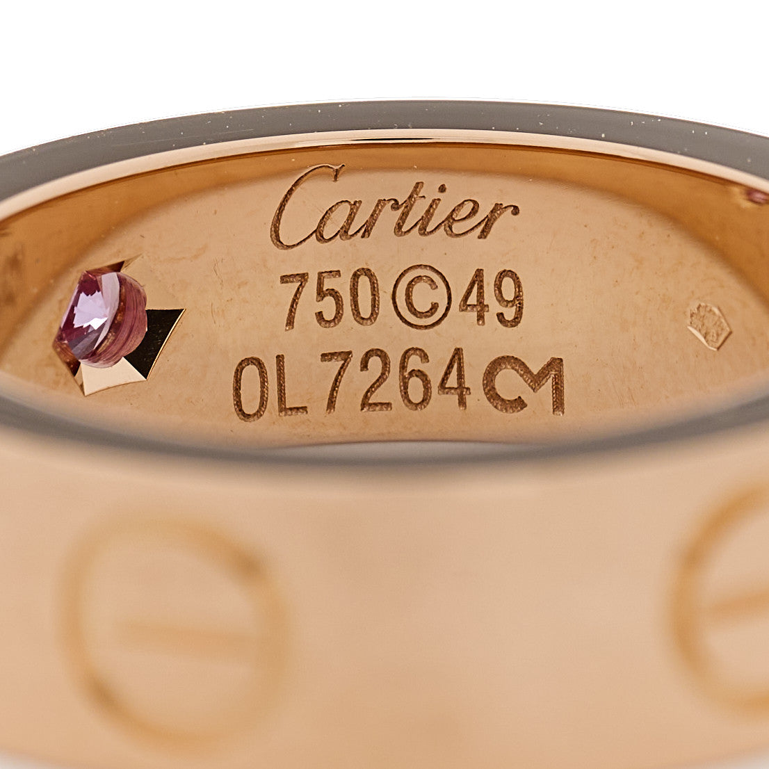 18K Pink Gold Pink Sapphire 5.5mm LOVE Ring 49 5