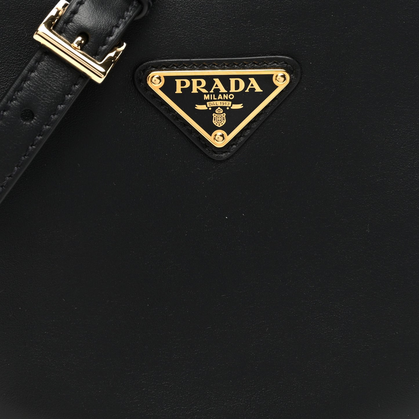 Soft Calfskin Arque Shoulder Bag Black