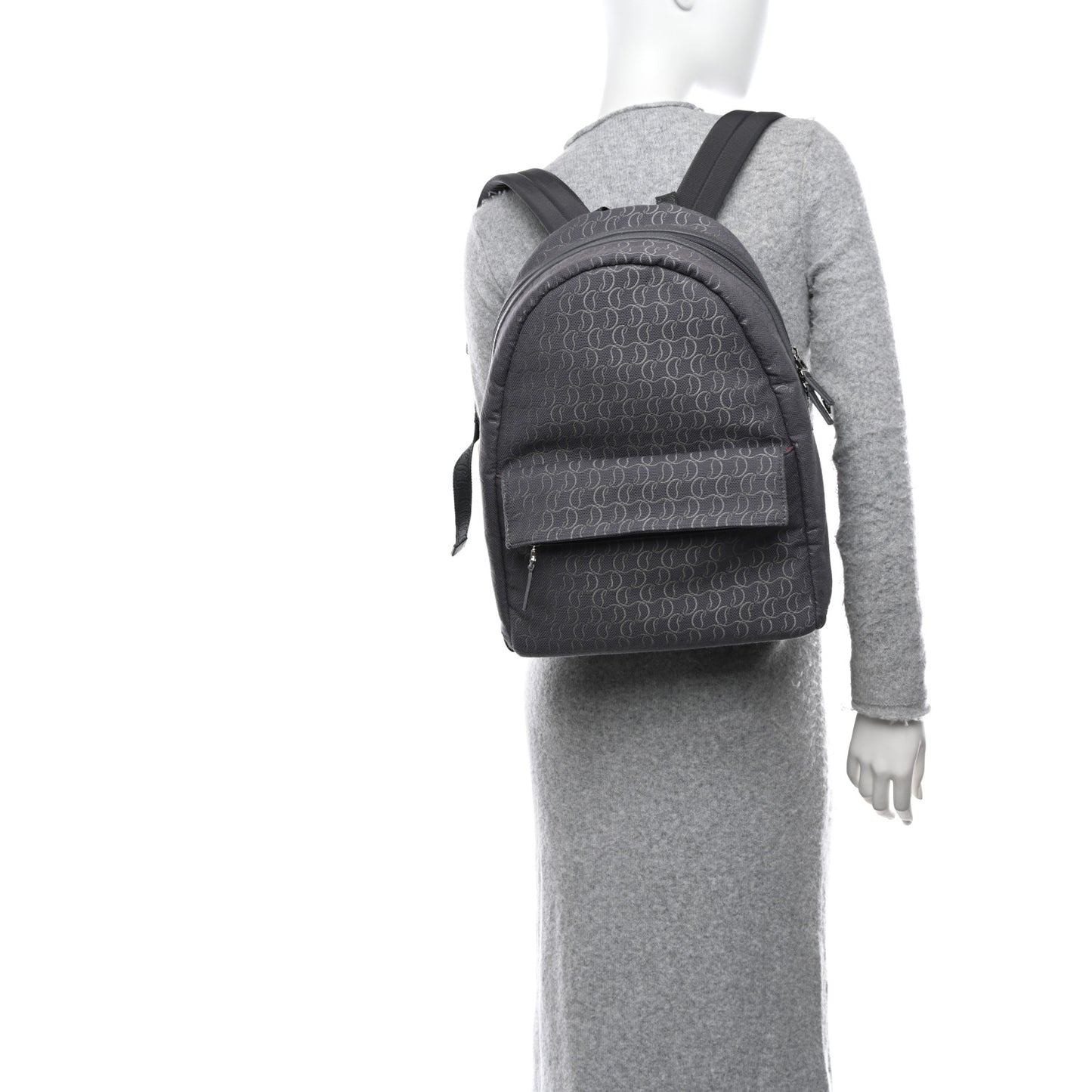 Logo Jacquard Zip N Flap Backpack Grey