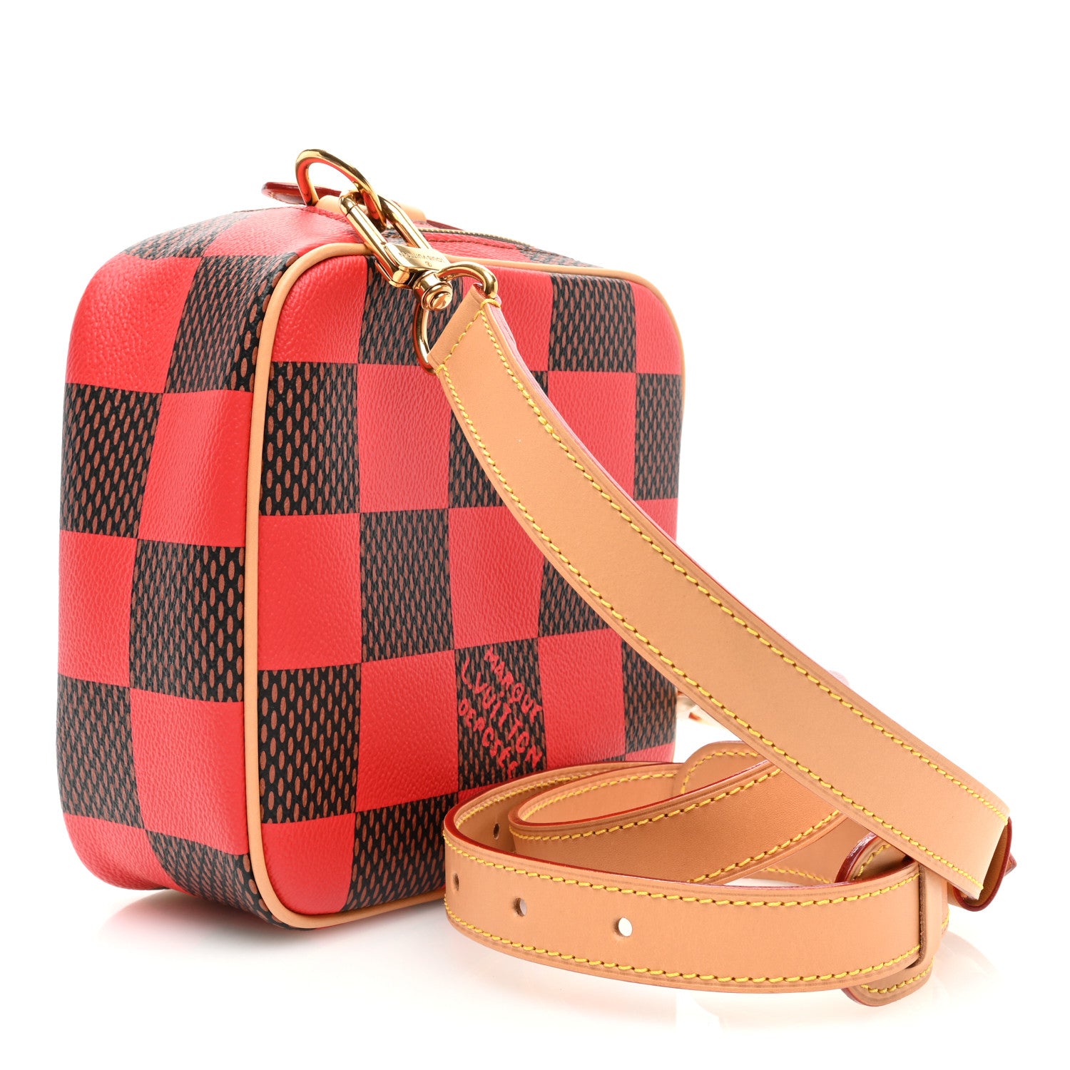 Louis Vuitton Damier Pop Chess Messenger Red 3 of 9