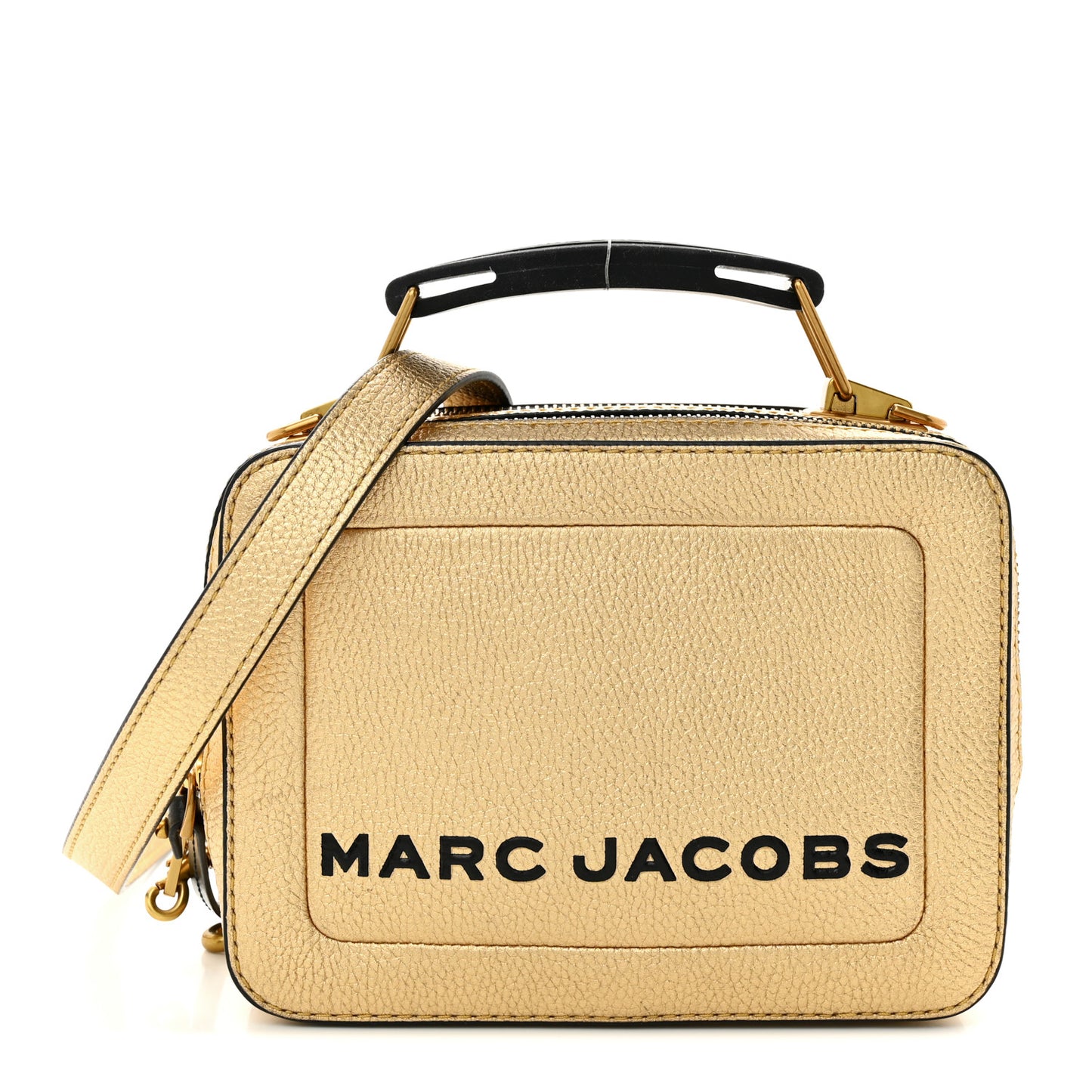 Metallic Calfskin The Box 20 Crossbody Gold
