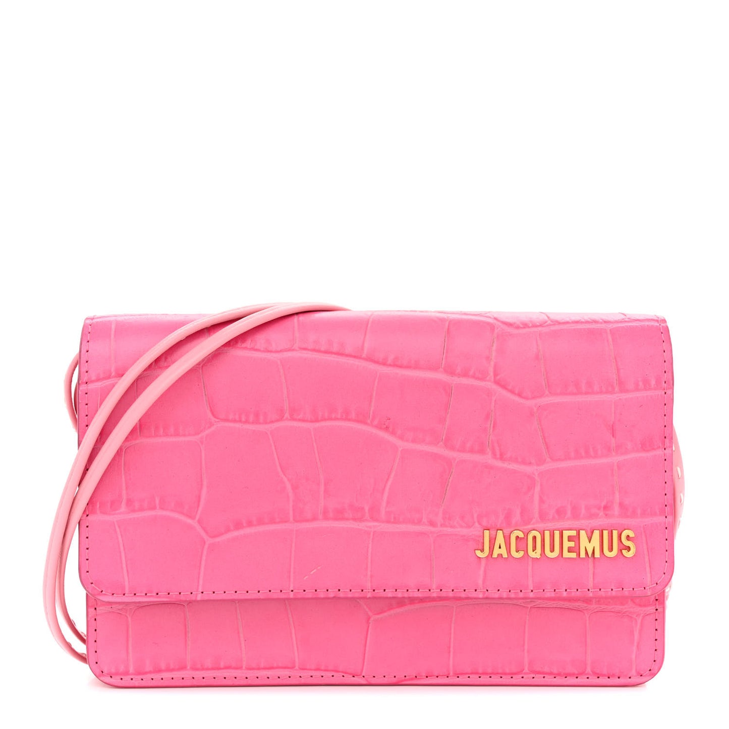 Calfskin Crocodile Embossed Le Riviera Pink