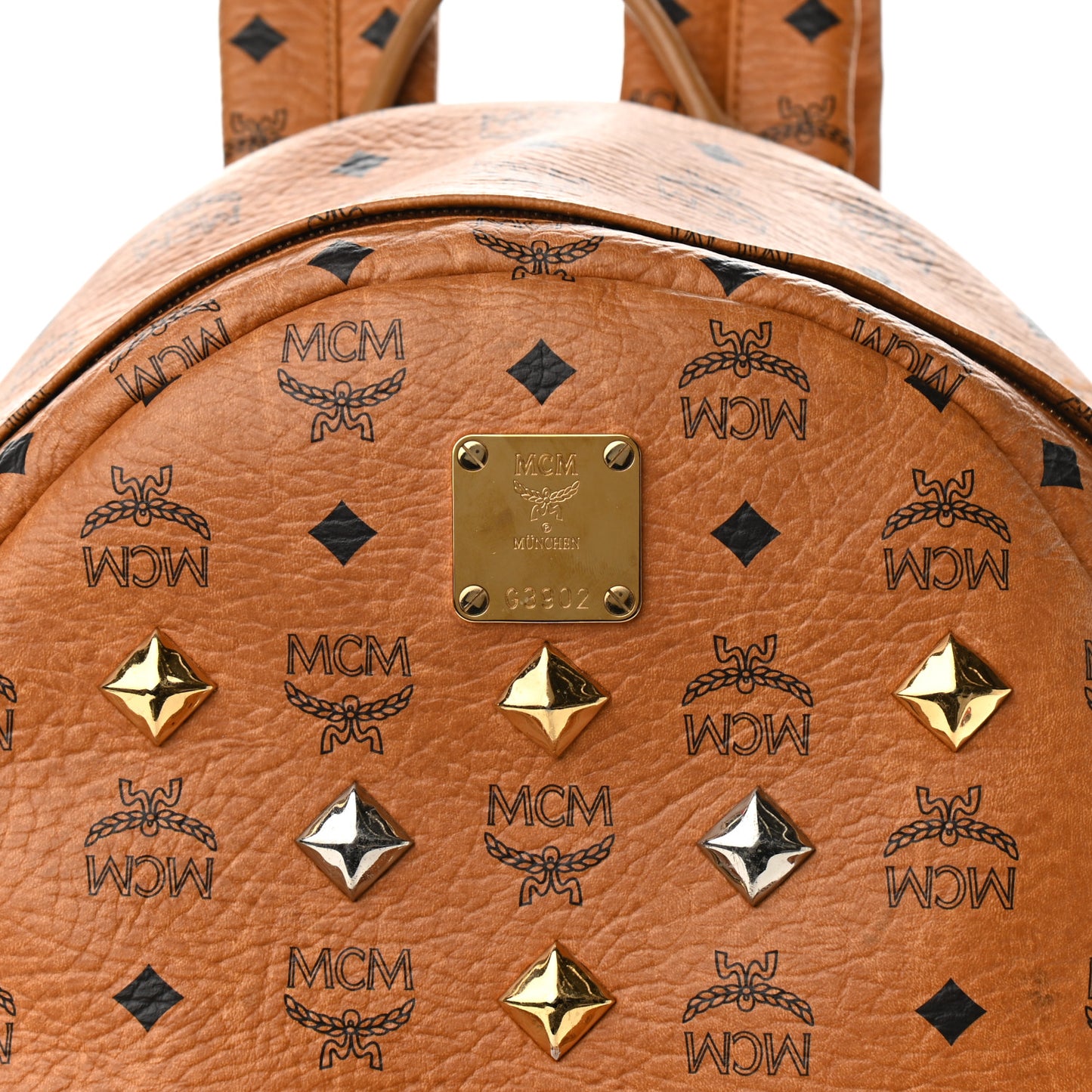 Visetos Medium Sprinkle Stud Stark Backpack Cognac