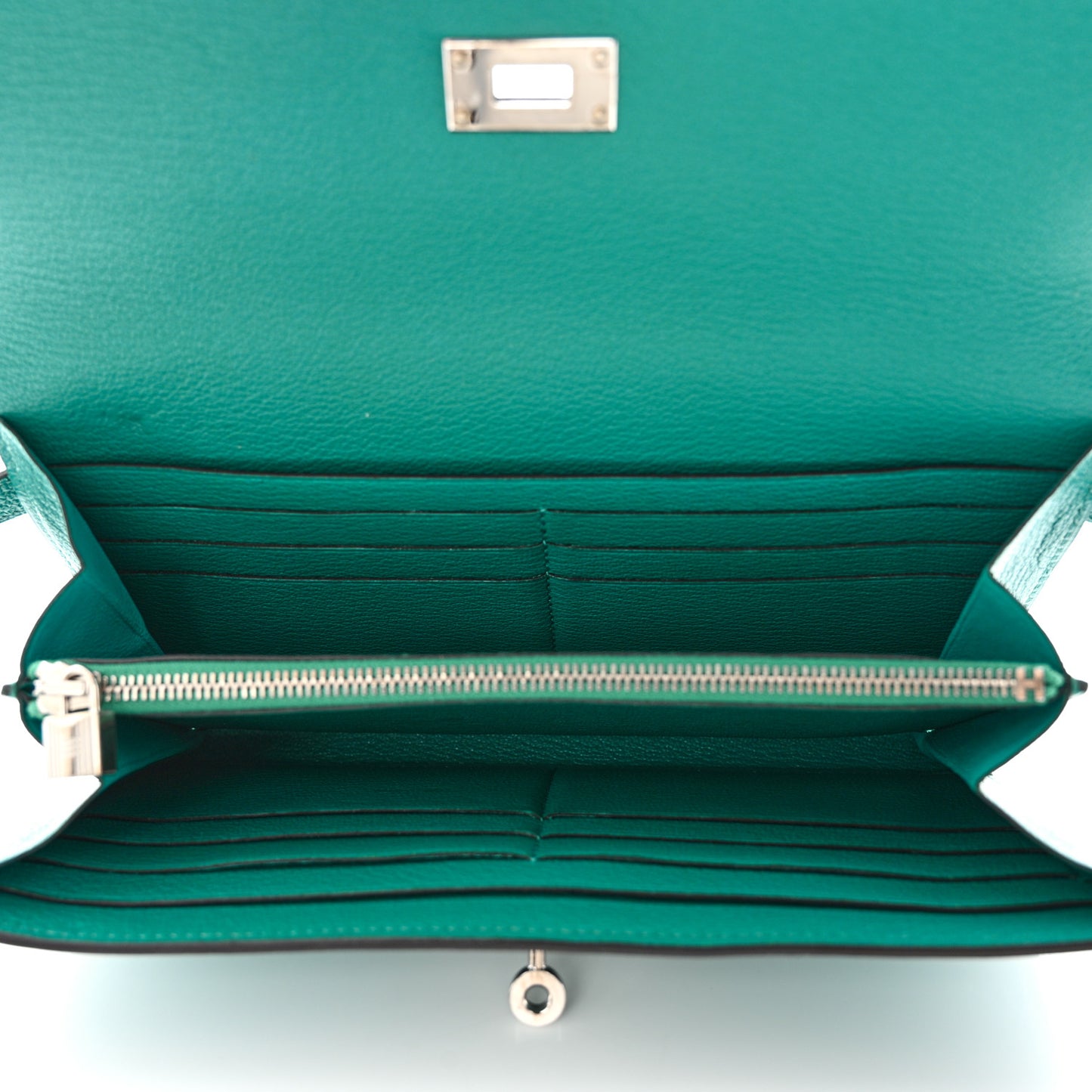 Chevre Mysore Kelly Longue Wallet Bleu Paon
