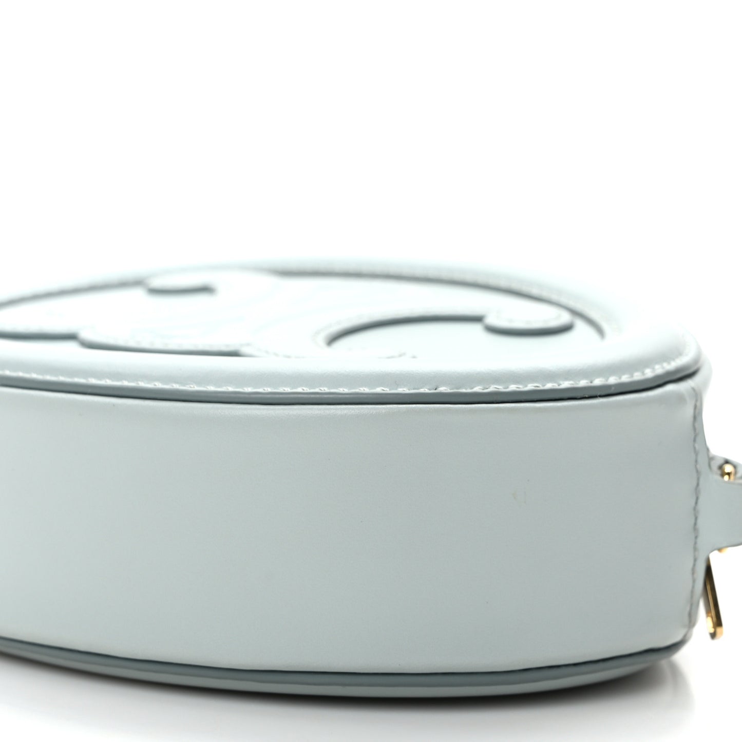 Smooth Calfskin Cuir Small Triomphe Oval Crossbody Purse Soft Blue