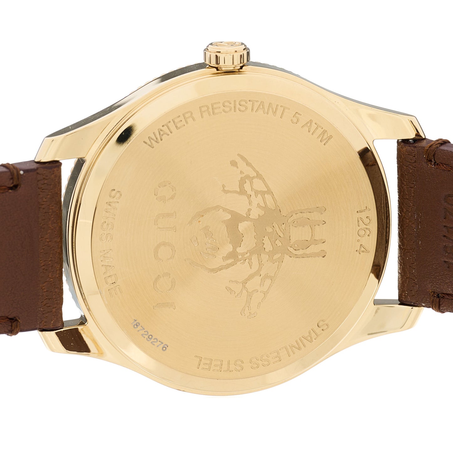 Stainless Steel Calfskin 36mm G-Timeless Bee Quartz Watch Gold
