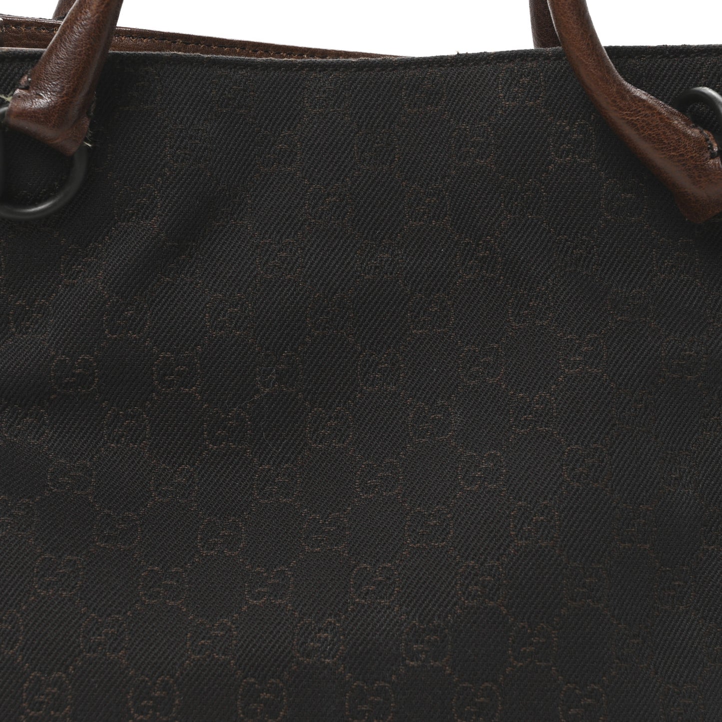 Monogram Denim GG Shoulder Bag Black Brown