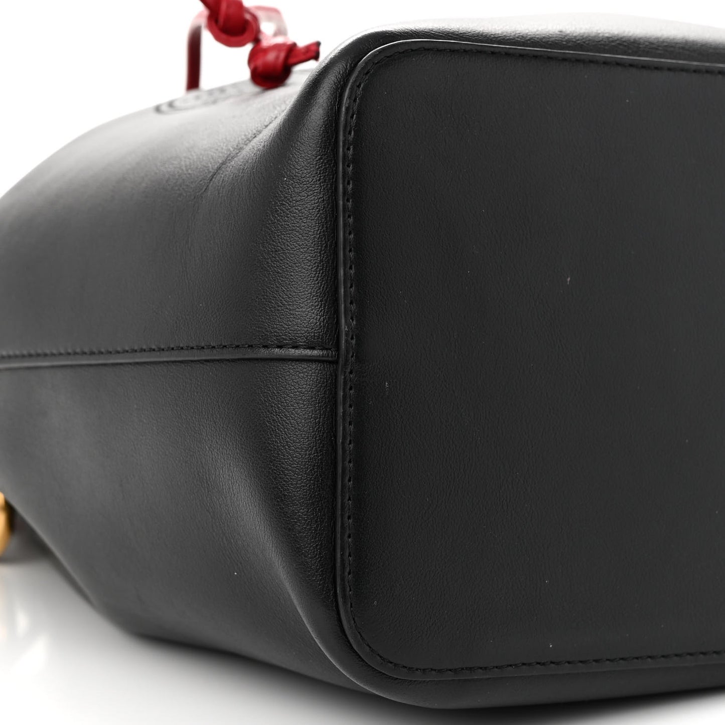 Vitello Grace F is Fendi Stamp Patch Perforated Small Mon Tresor Bucket Bag Black