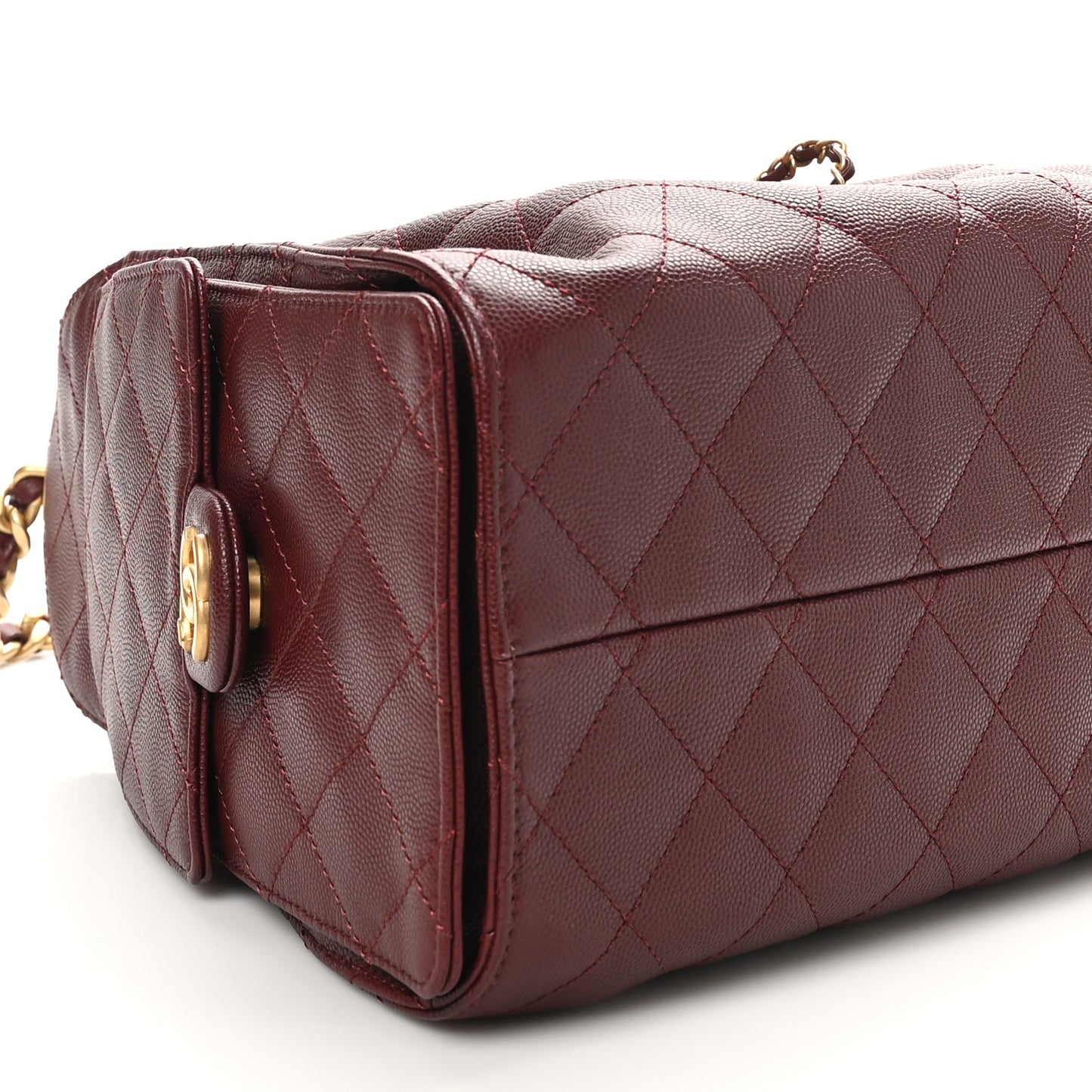Caviar Quilted Small Chanel 25 Handbag Burgundy