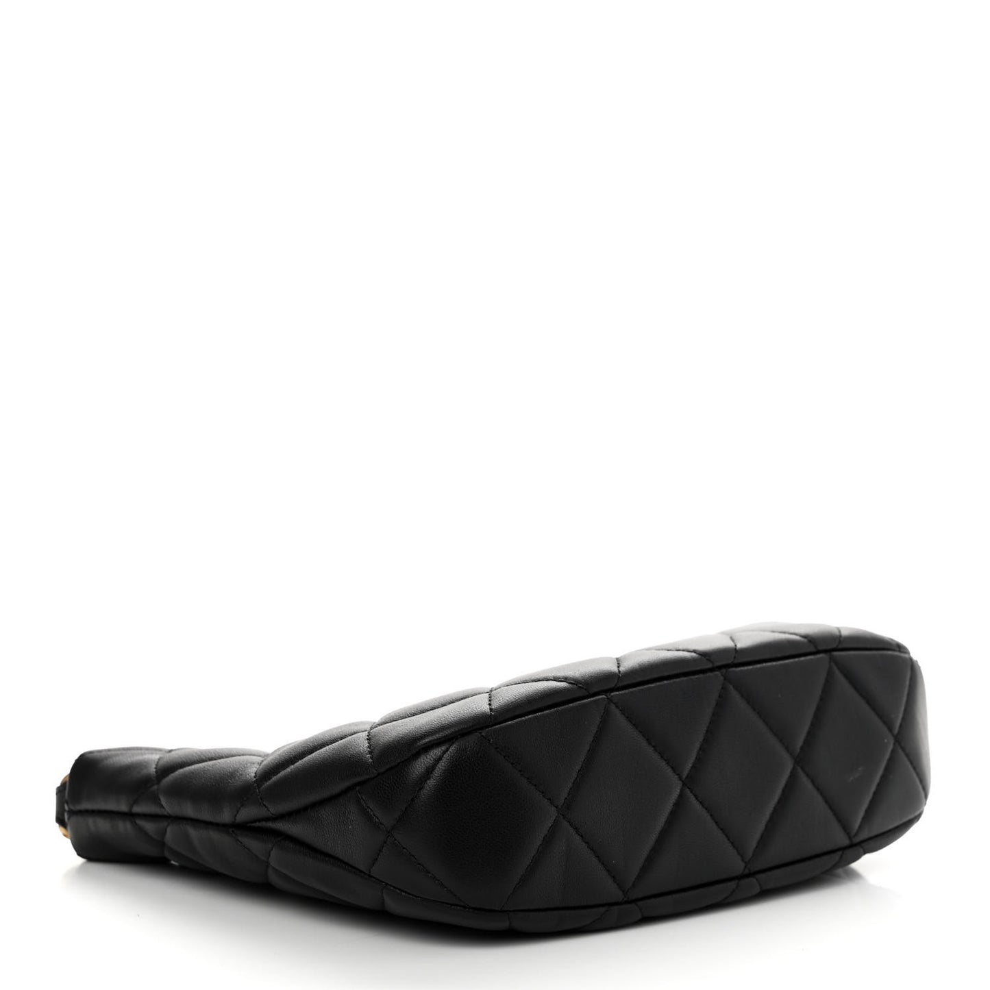 Lambskin Quilted CC Chain Hobo Black