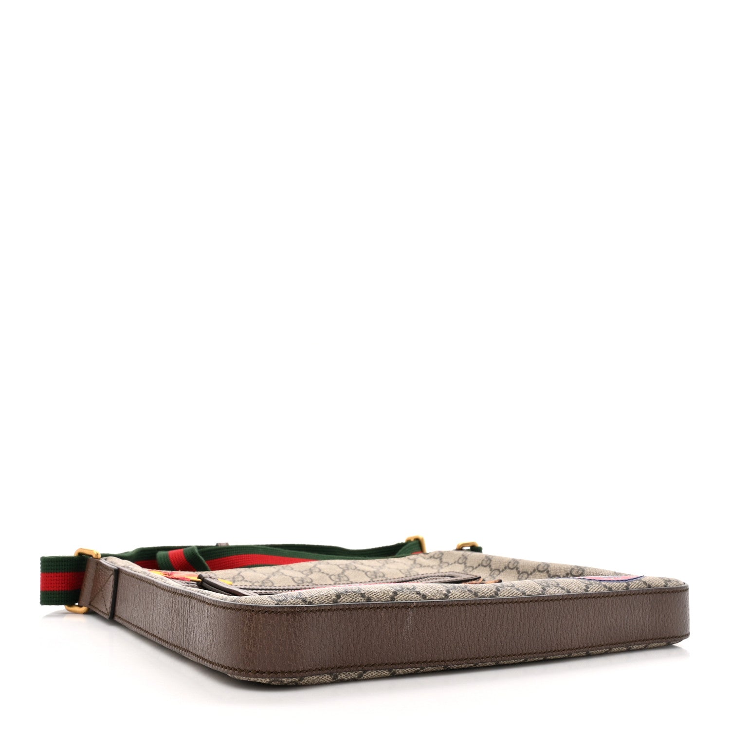 Gucci Soft GG Supreme Monogram Courrier Web Medium Flat Messenger Bag Beige New Acero Multicolor 4 of 11