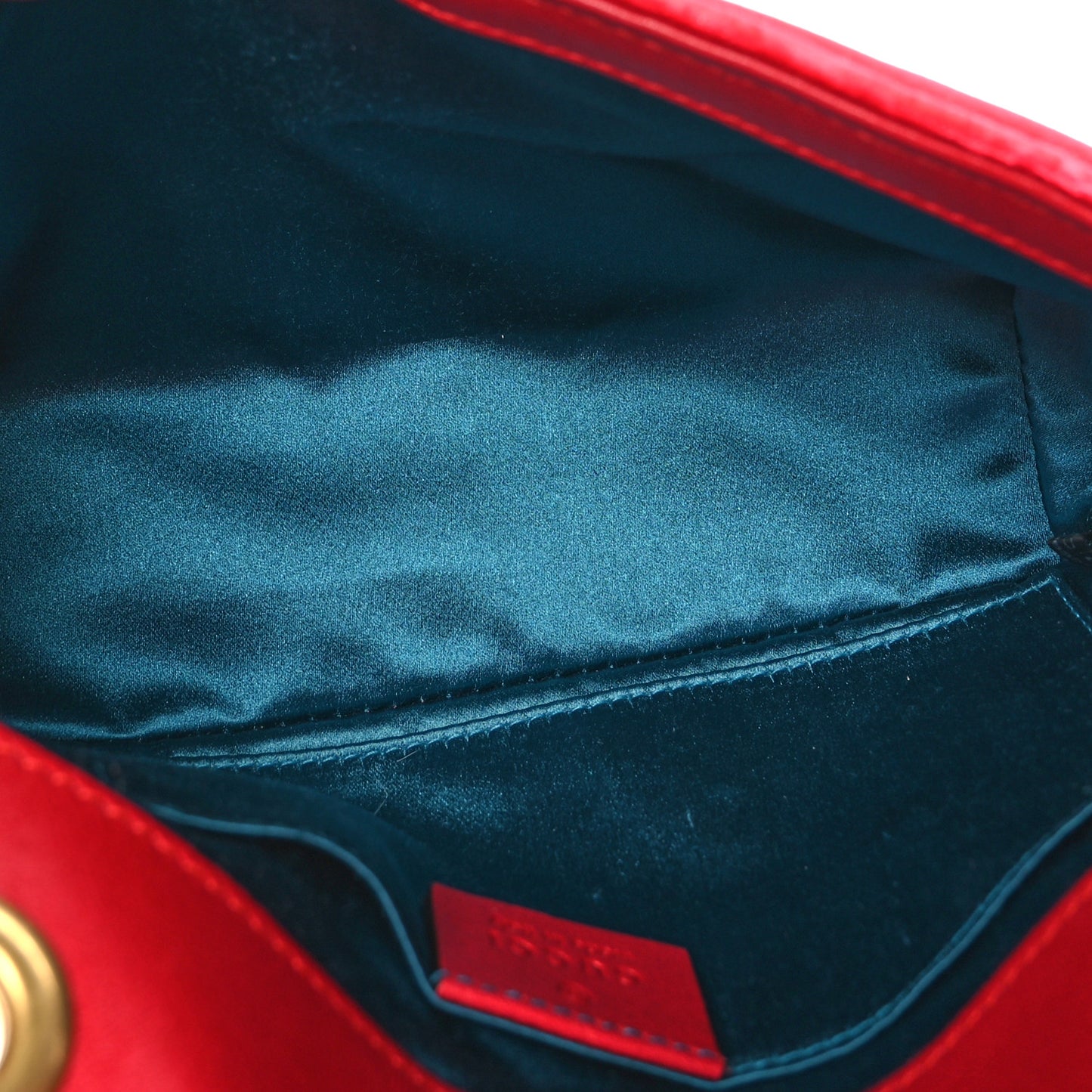 Velvet Matelasse Mini GG Marmont Shoulder Bag Hibiscus Red