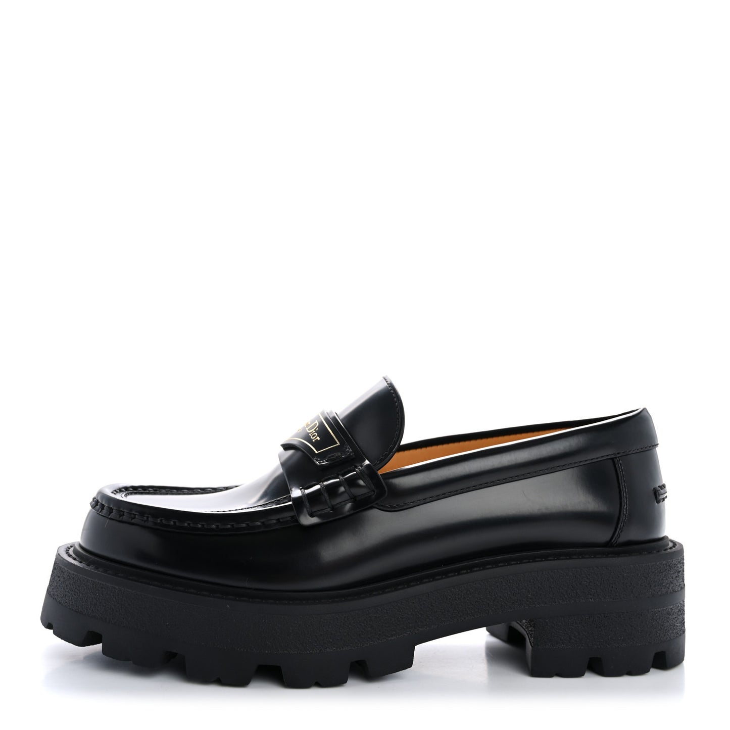 Brushed Calfskin Boy Platform Loafers 36 Black