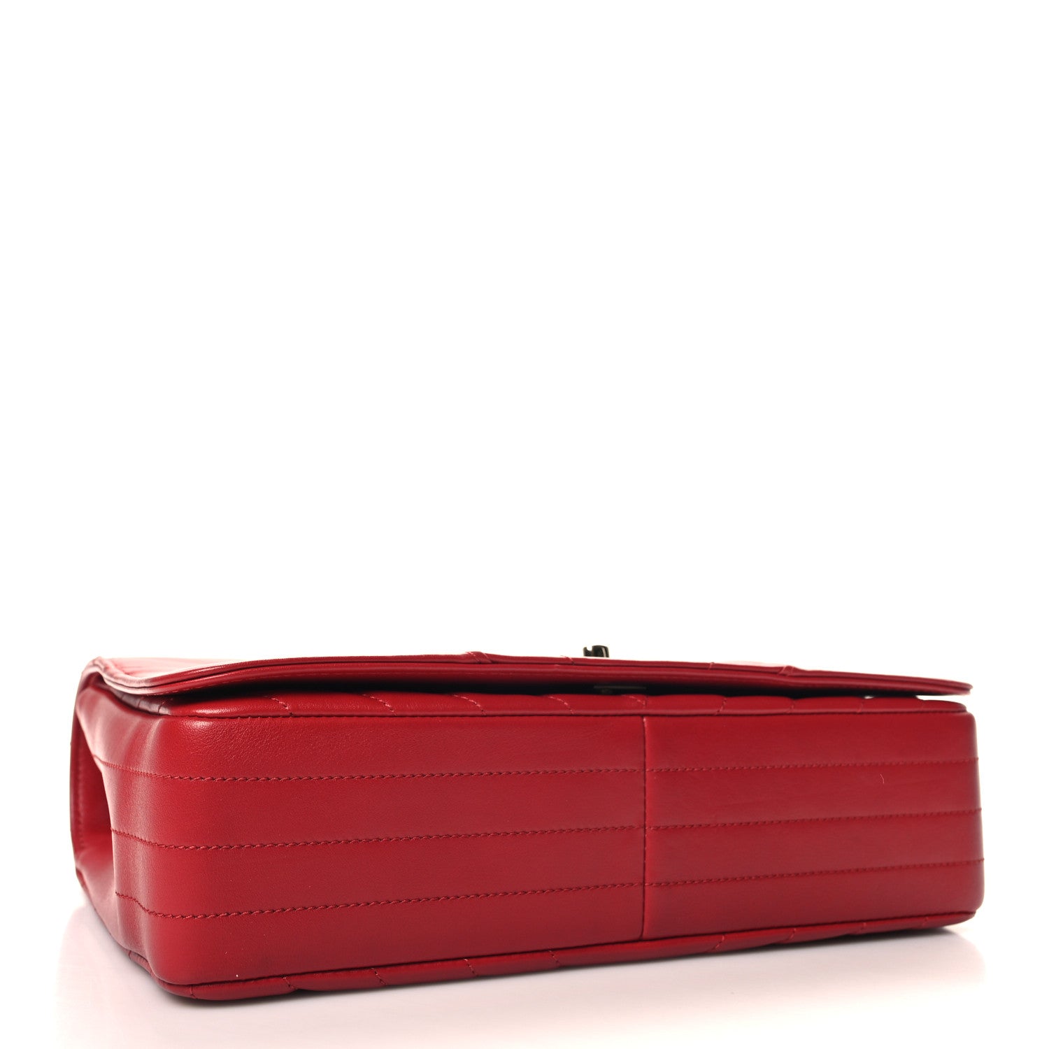 Chanel Calfskin Chevron Quilted Large Statement Flap Red 3 of 9