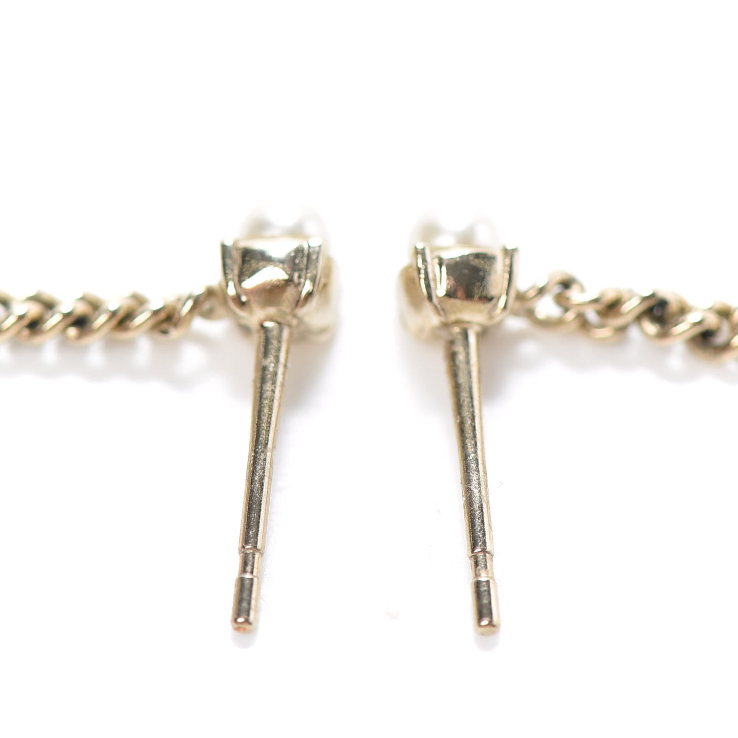 Crystal Pearl Dazzling Domino Drop Earrings Matte Gold