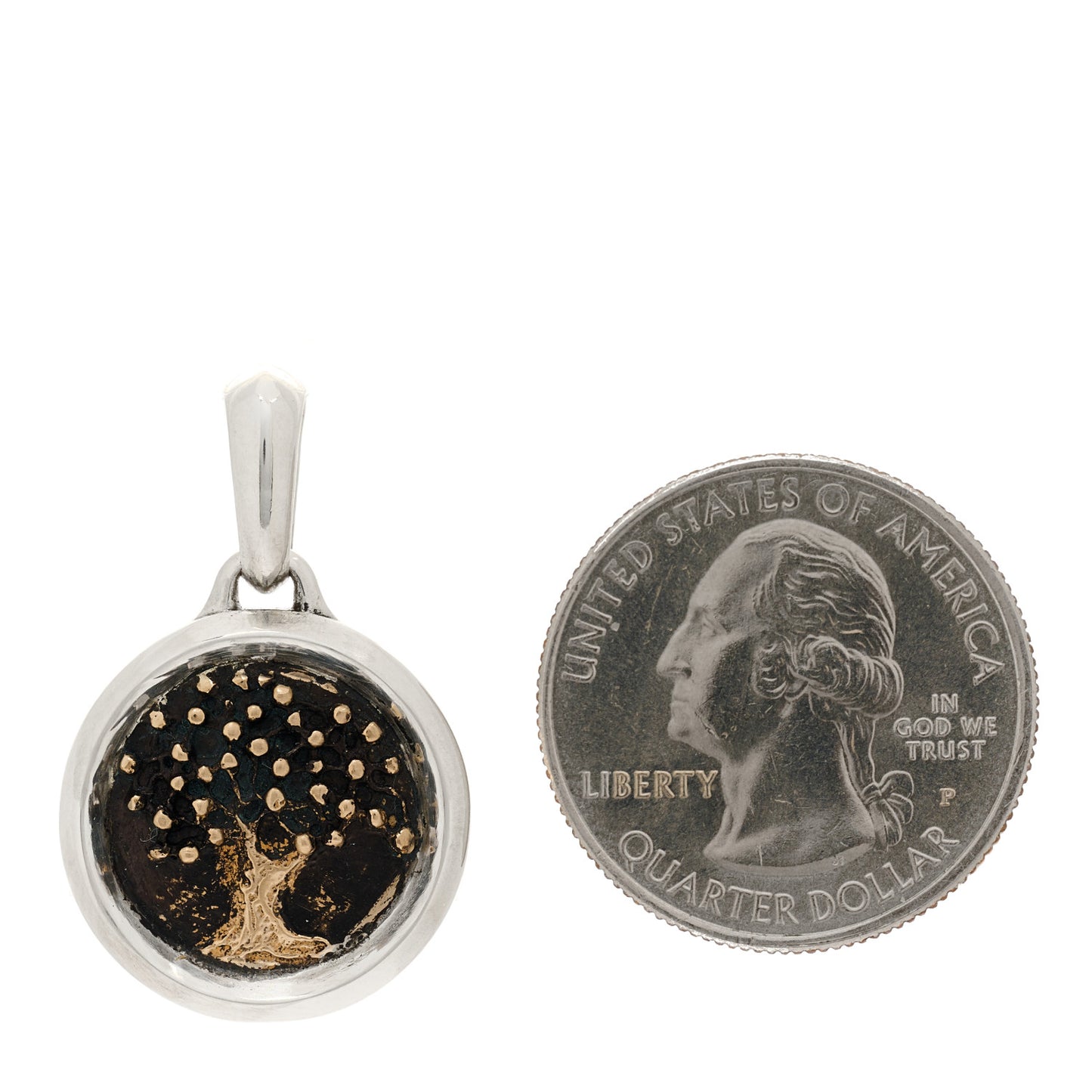 Sterling Silver Bronze Tree of Life Amulet Pendant