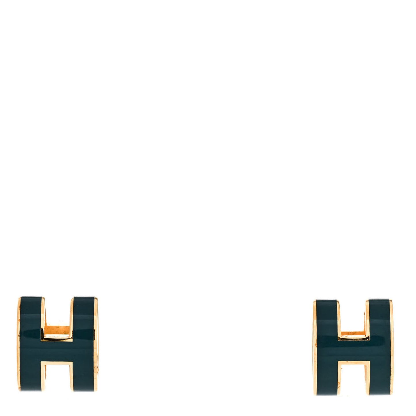 Gold Lacquered Pop H Earrings Emeraude
