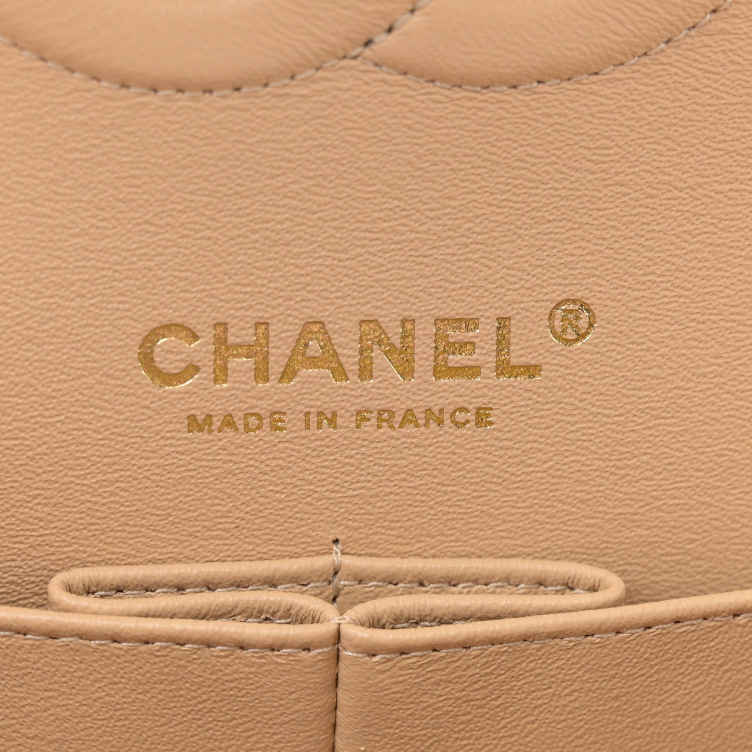 Chanel Lambskin Quilted Medium Double Flap Beige 6 of 10