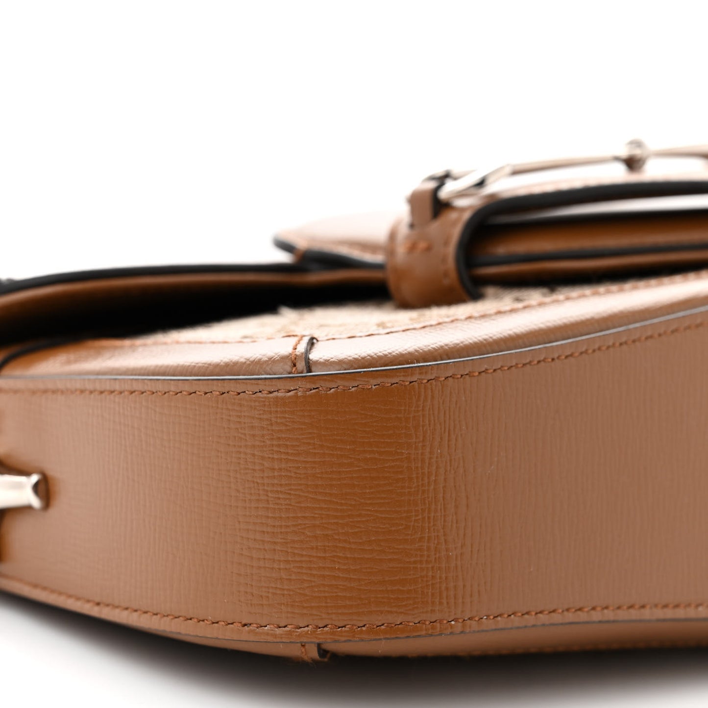 Monogram Small Horsebit 1955 Asymmetric Shoulder Bag Beige Brown Sugar