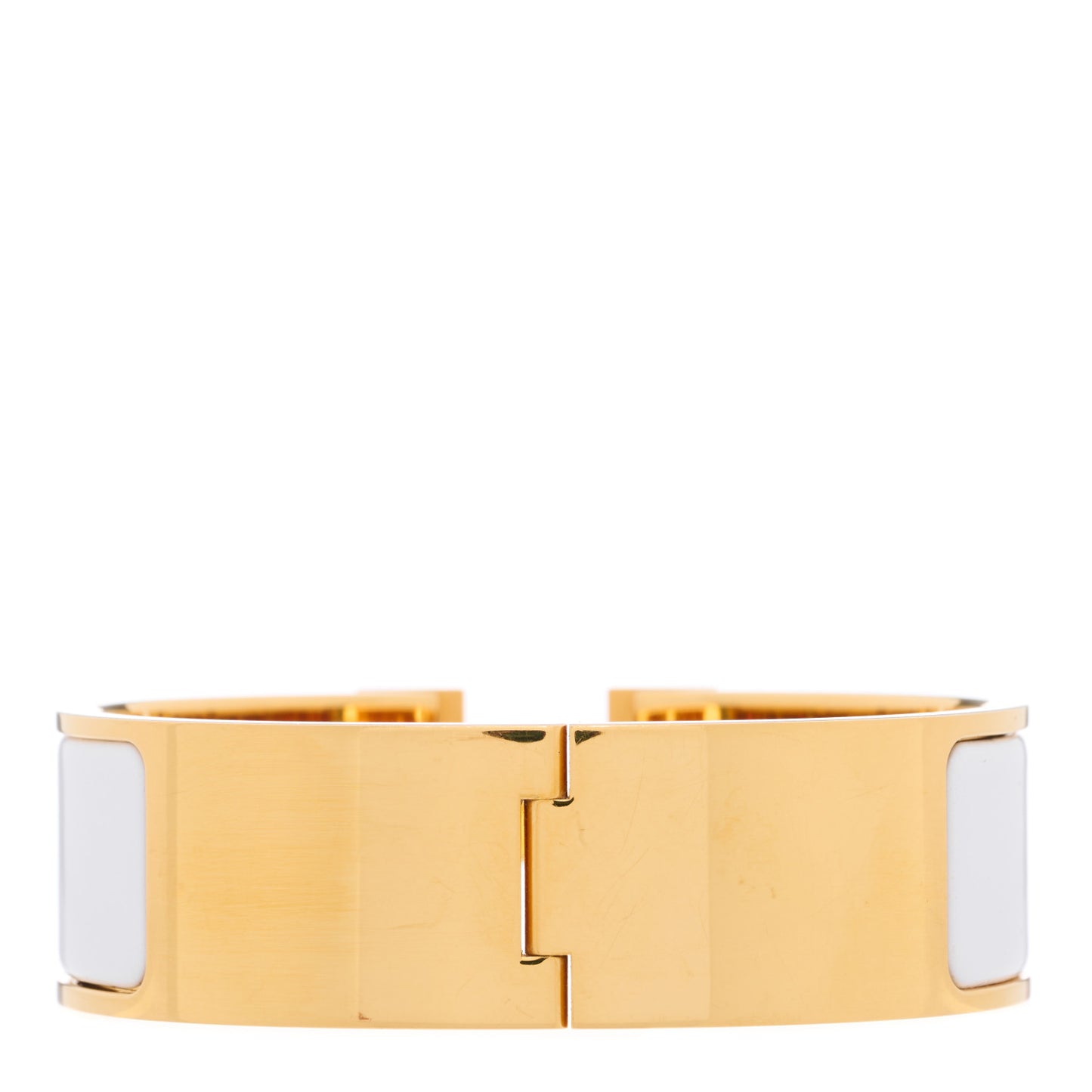 Enamel Wide Clic Clac H Bracelet GM White