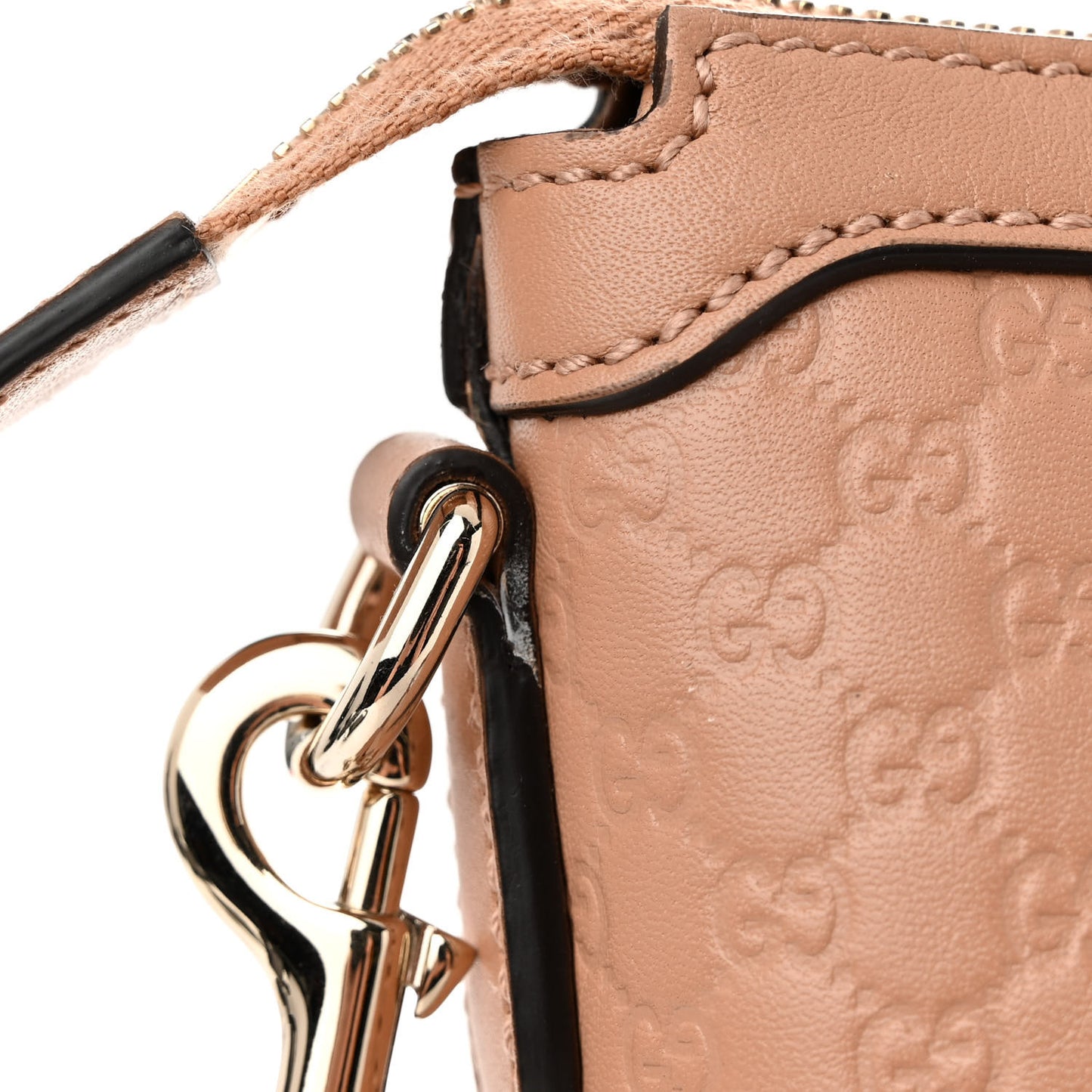 Soft Microguccissima Small Zippered Satchel Camelia