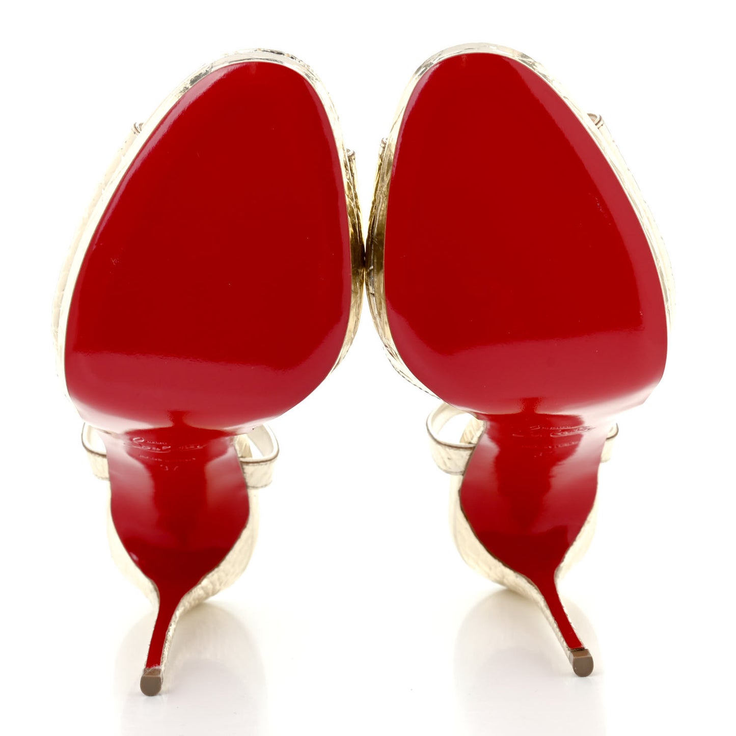 Metallo Cocco Loubiloo 120 Ankle Strap Pumps 37 Platine