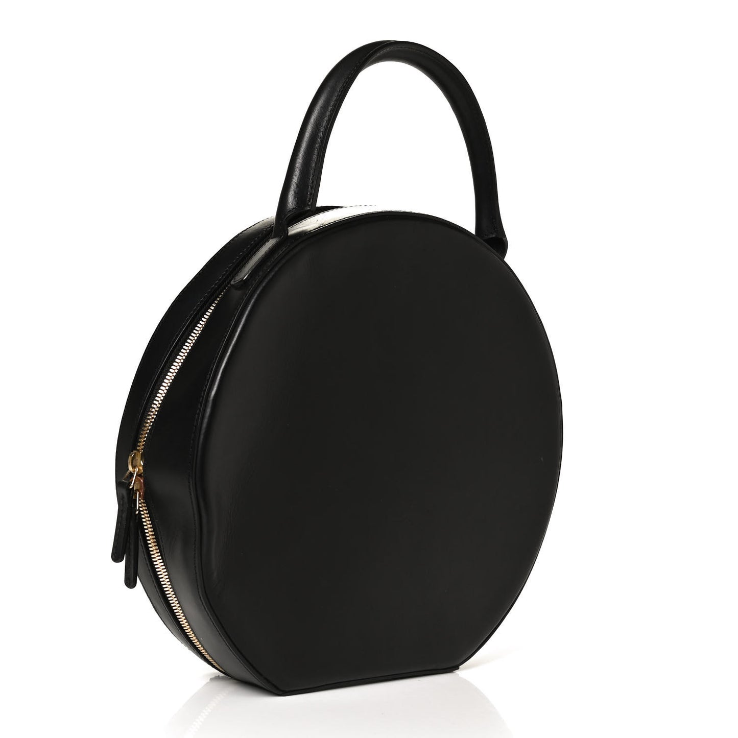 Calfskin Circle Crossbody Bag Black