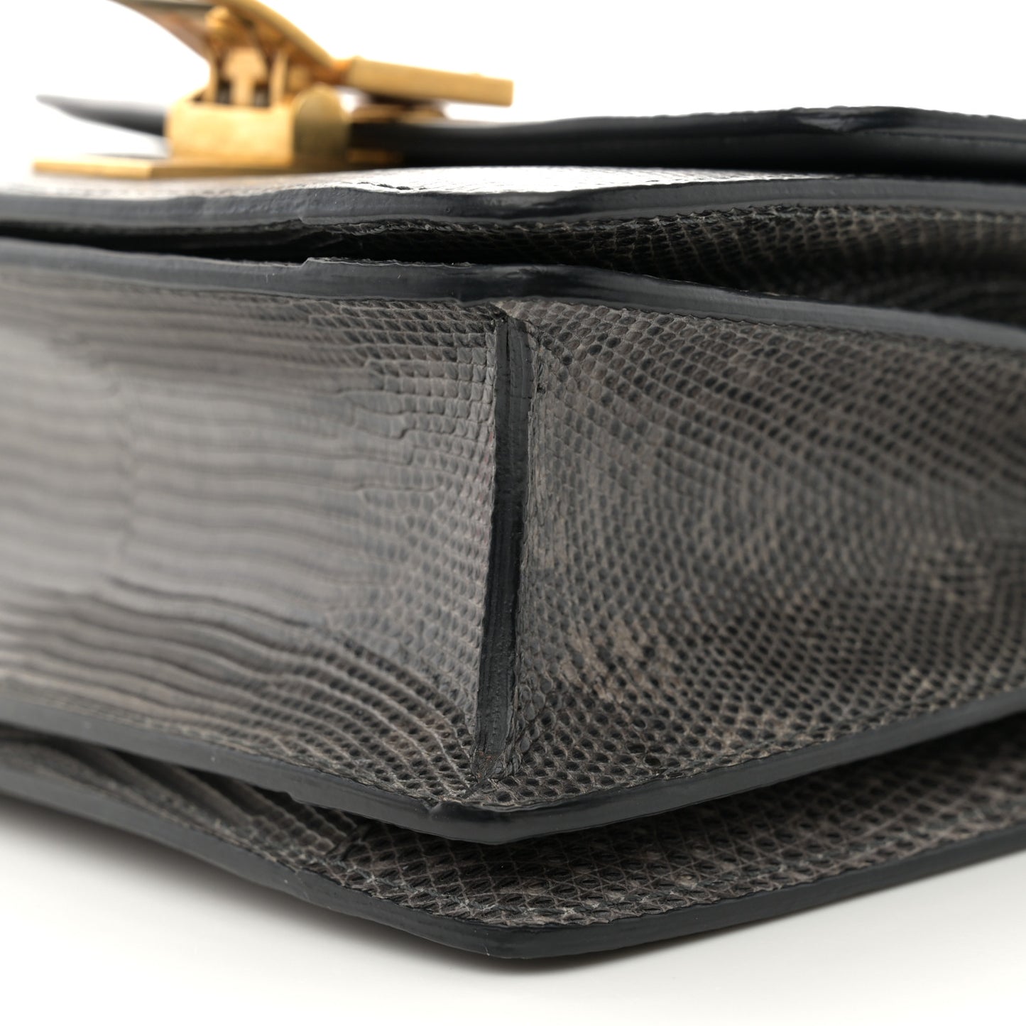 Lizard Small Classic Box Flap Bag Medium Grey