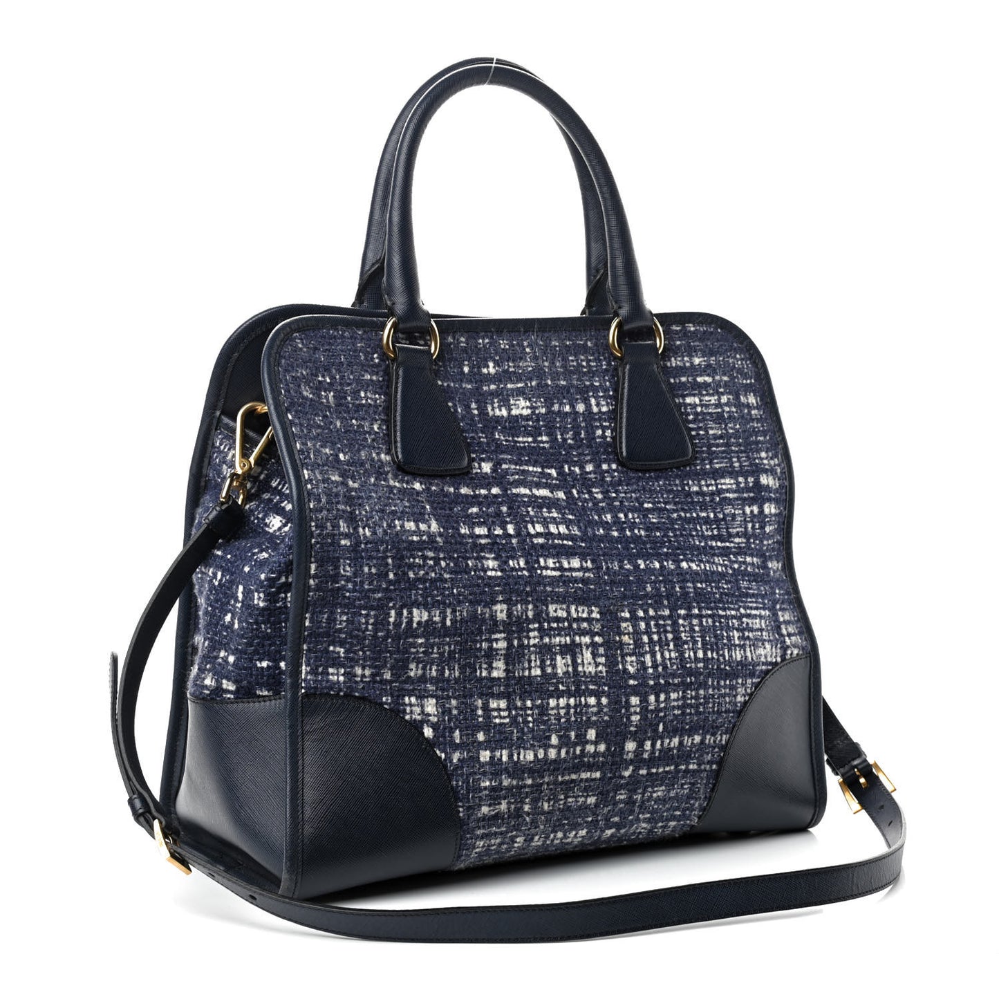 Tela Tweed Saffiano Tote Bag Inchiostro