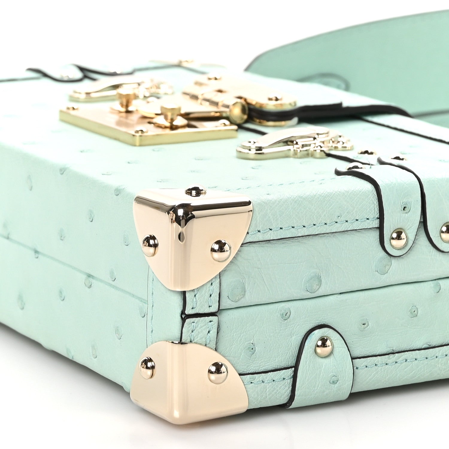 Louis Vuitton Ostrich Petite Malle Vert Celadon 9 of 9