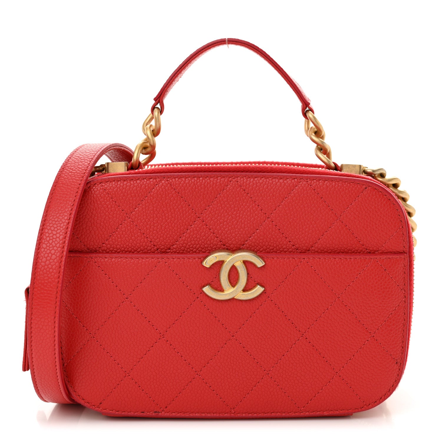 シャネル　VINTAGE MINI RED CAVIAR CAMERA BAG Chanel Caviar Quilted Small Camera Bag Red 1649507 – FASHIONPHILE