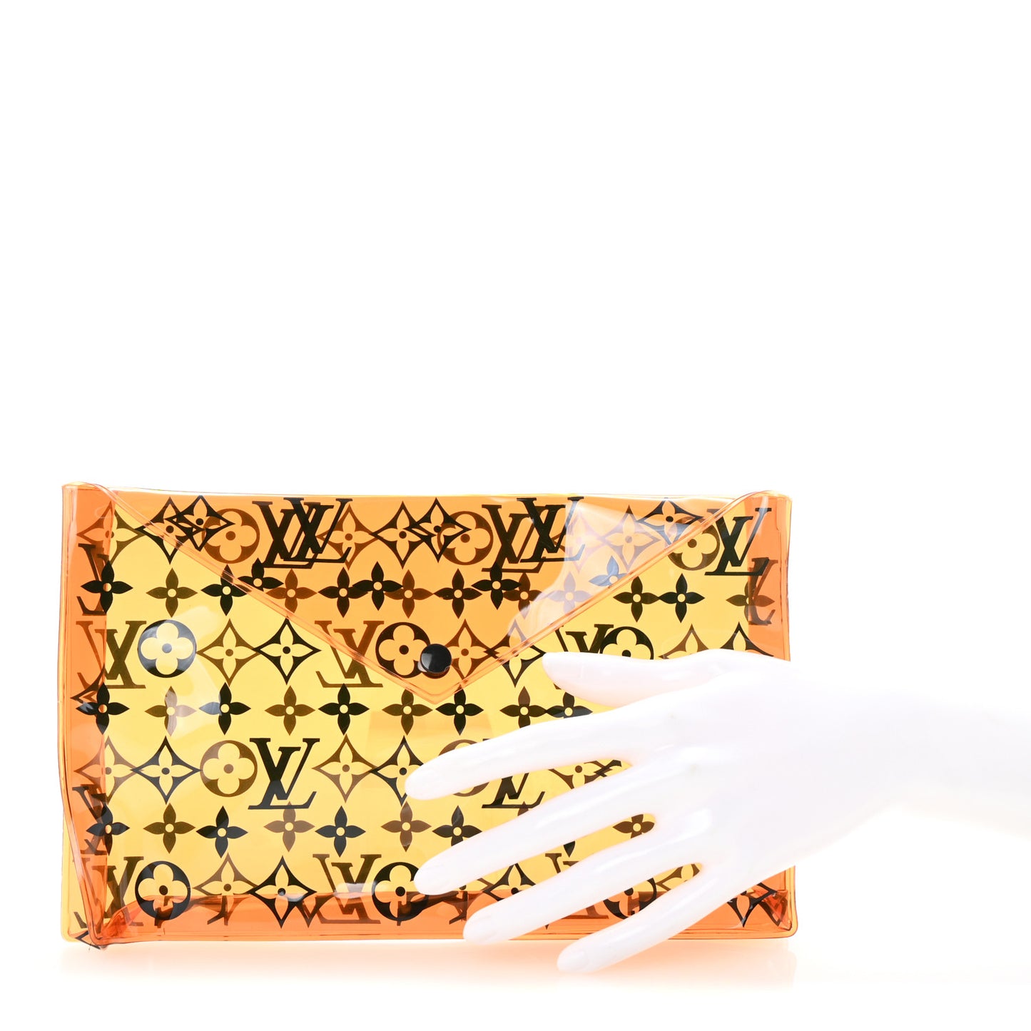 PVC Monogram Printed Envelope Pouch Orange