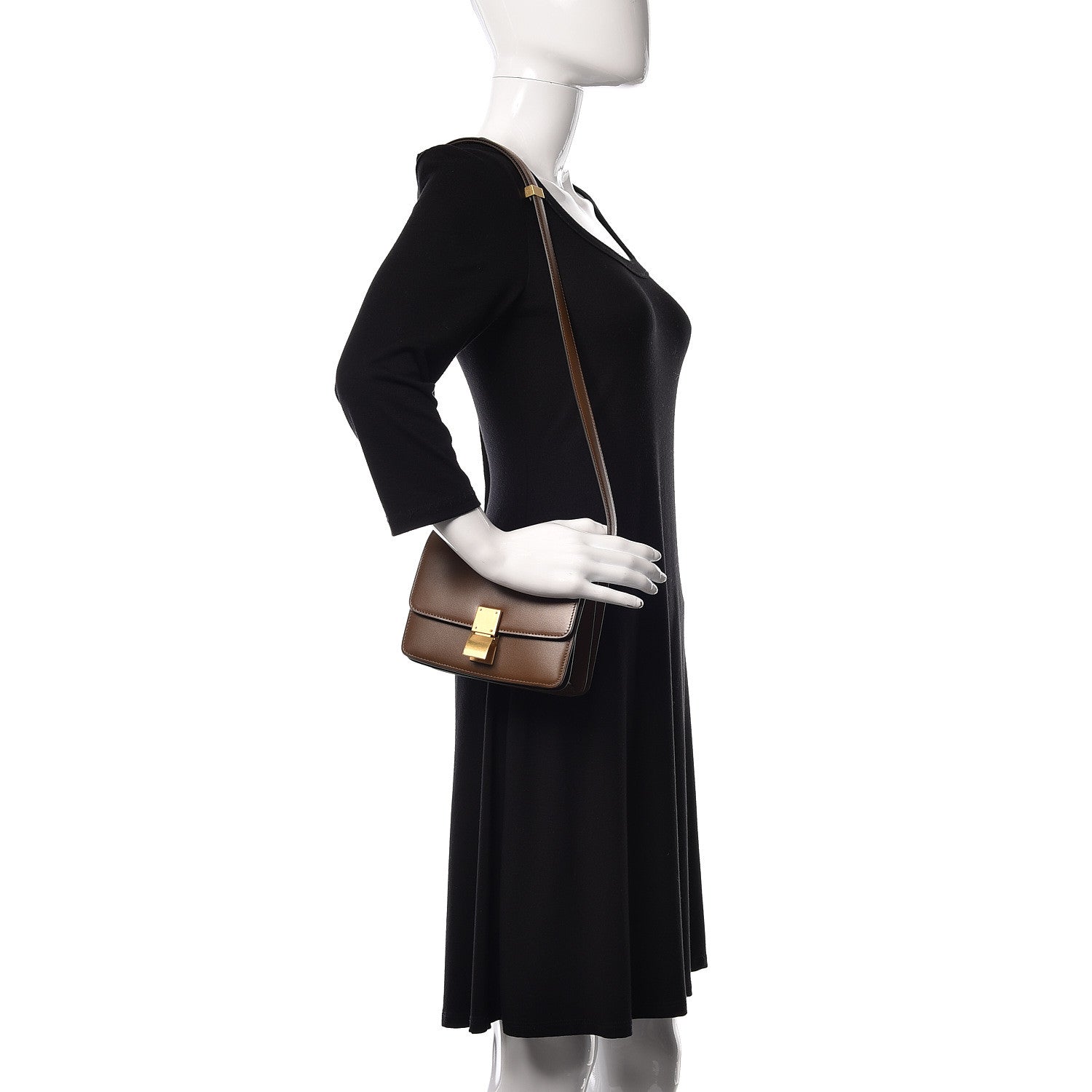 Celine Smooth Calfskin Small Classic Box Flap Bag Camel 2 of 14