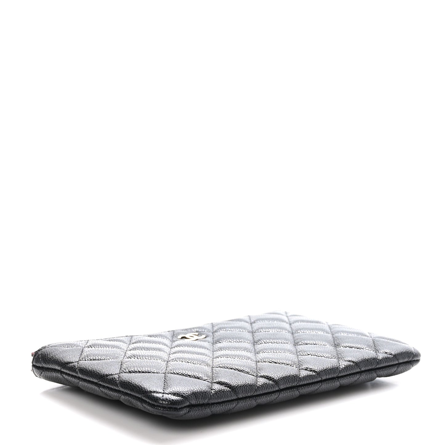 Caviar Quilted Small Zipped Pouch Black