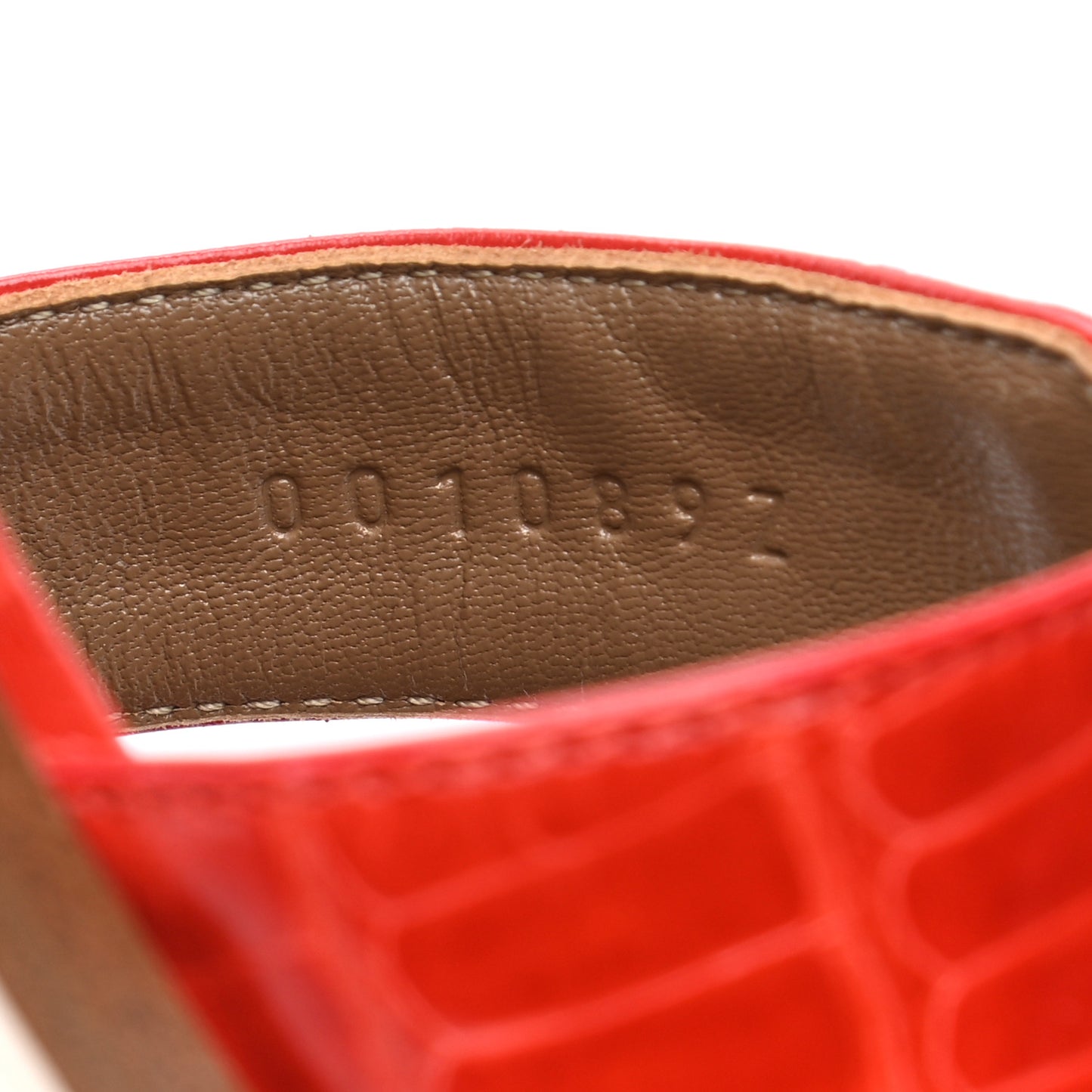 Shiny Alligator Oran Sandals 36 Orange Poppy