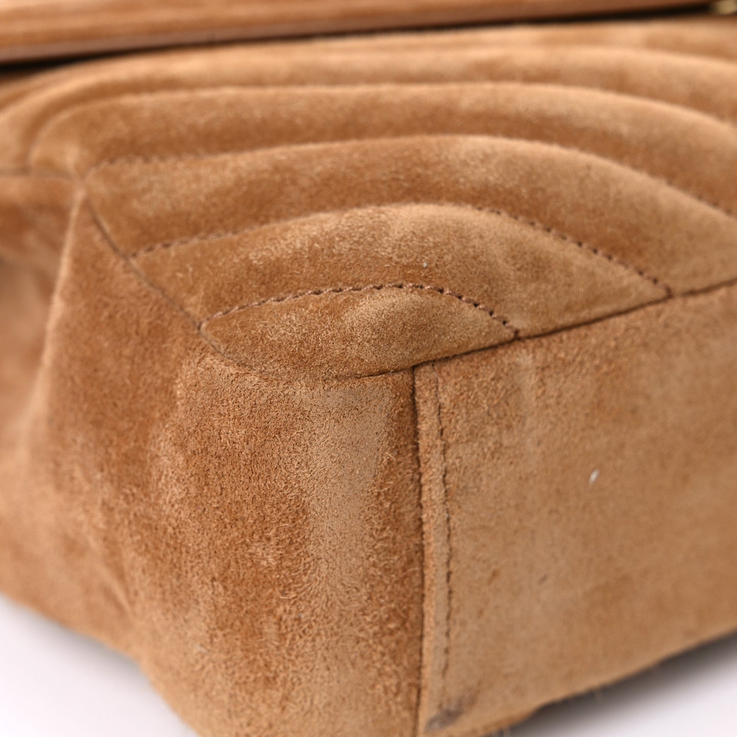 Suede Matelasse Chevron Monogram Medium College Bag Cinnamon